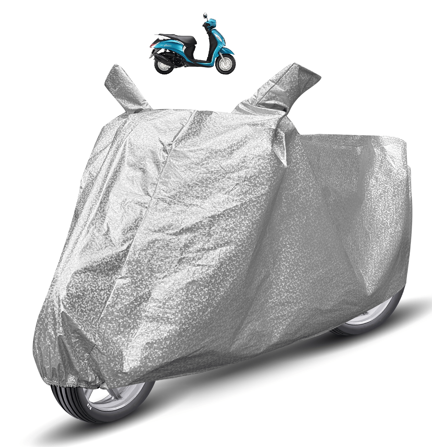 Mockhe Bike Body Cover for Yamaha Fascino ( Pack of 1 ) , Silver Mockhe Bike Body Cover for Yamaha Fascino ( Pack of 1 ) , Silver