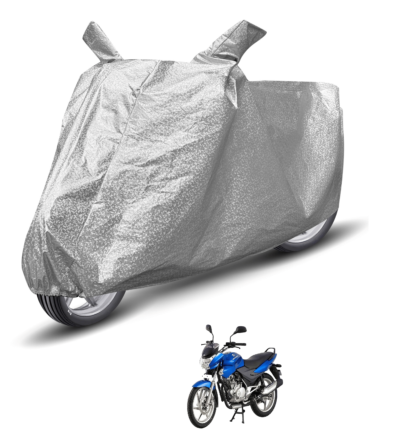 Mockhe Bike Body Cover for Bajaj Discover 150 ( Pack of 1 ) , Silver Mockhe Bike Body Cover for Bajaj Discover 150 ( Pack of 1 ) , Silver