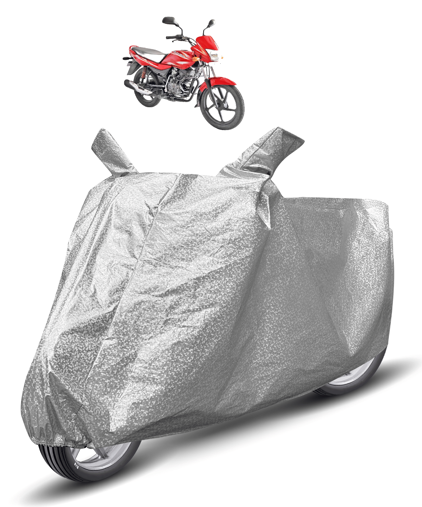 Mockhe Bike Body Cover for Bajaj Platina 100 ( Pack of 1 ) , Silver Mockhe Bike Body Cover for Bajaj Platina 100 ( Pack of 1 ) , Silver