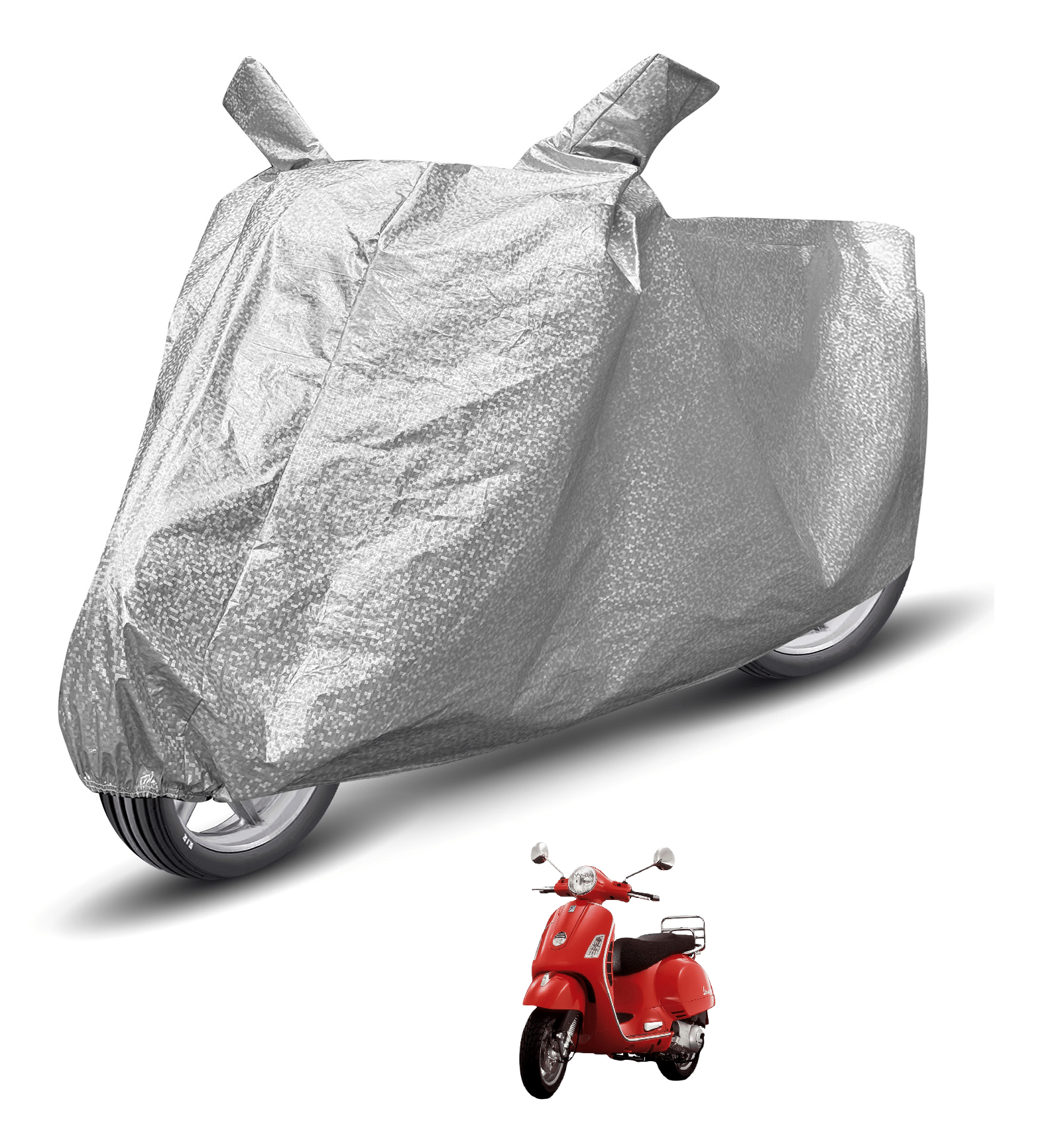 Mockhe Bike Body Cover for Vespa All Bike Models ( Pack of 1 ) , Silver     			Mockhe Bike Body Cover for Vespa All Bike Models ( Pack of 1 ) , Silver