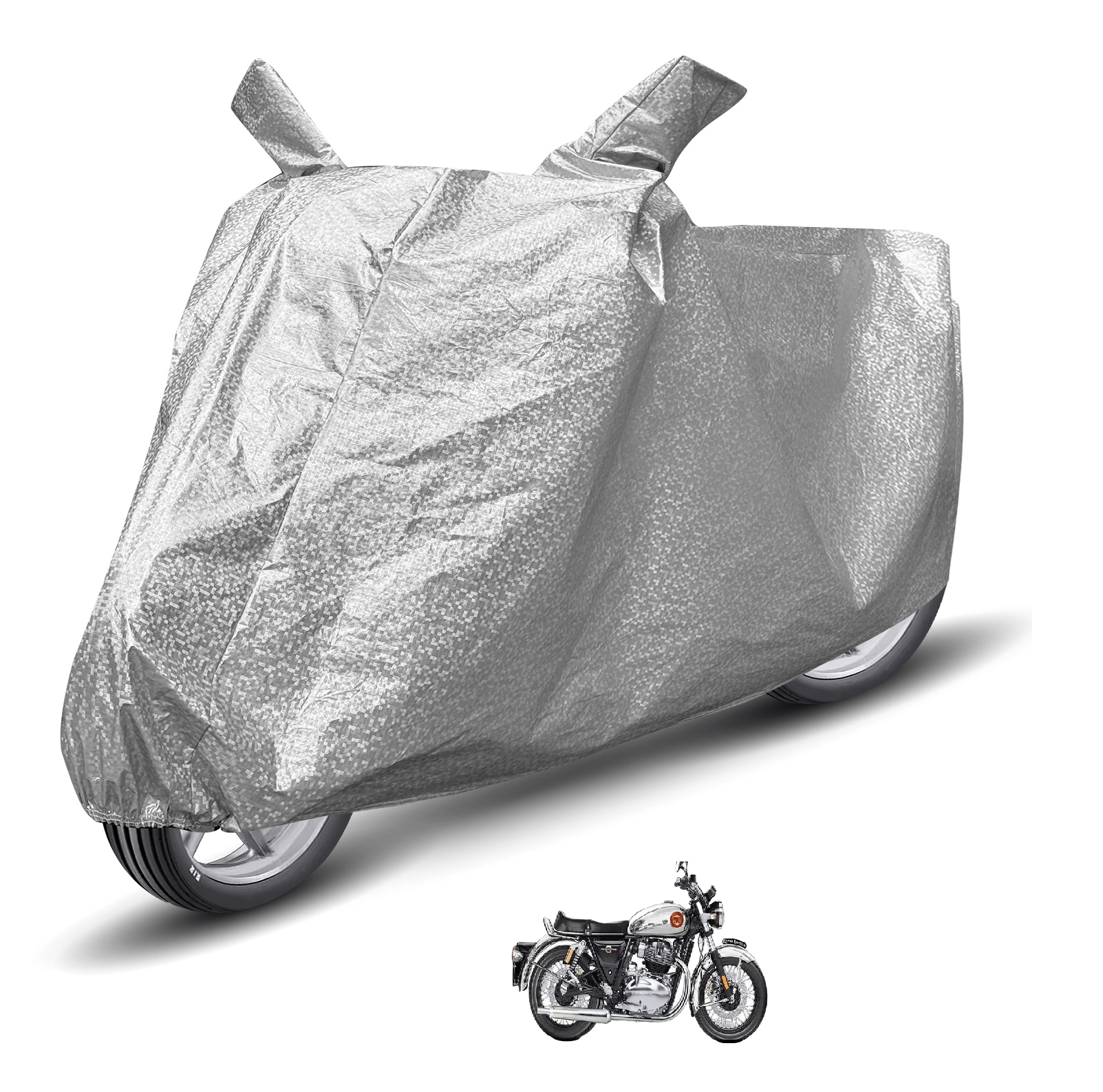 Mockhe Bike Body Cover for Royal Enfield Interceptor 650 ( Pack of 1 ) , Silver Mockhe Bike Body Cover for Royal Enfield Interceptor 650 ( Pack of 1 ) , Silver