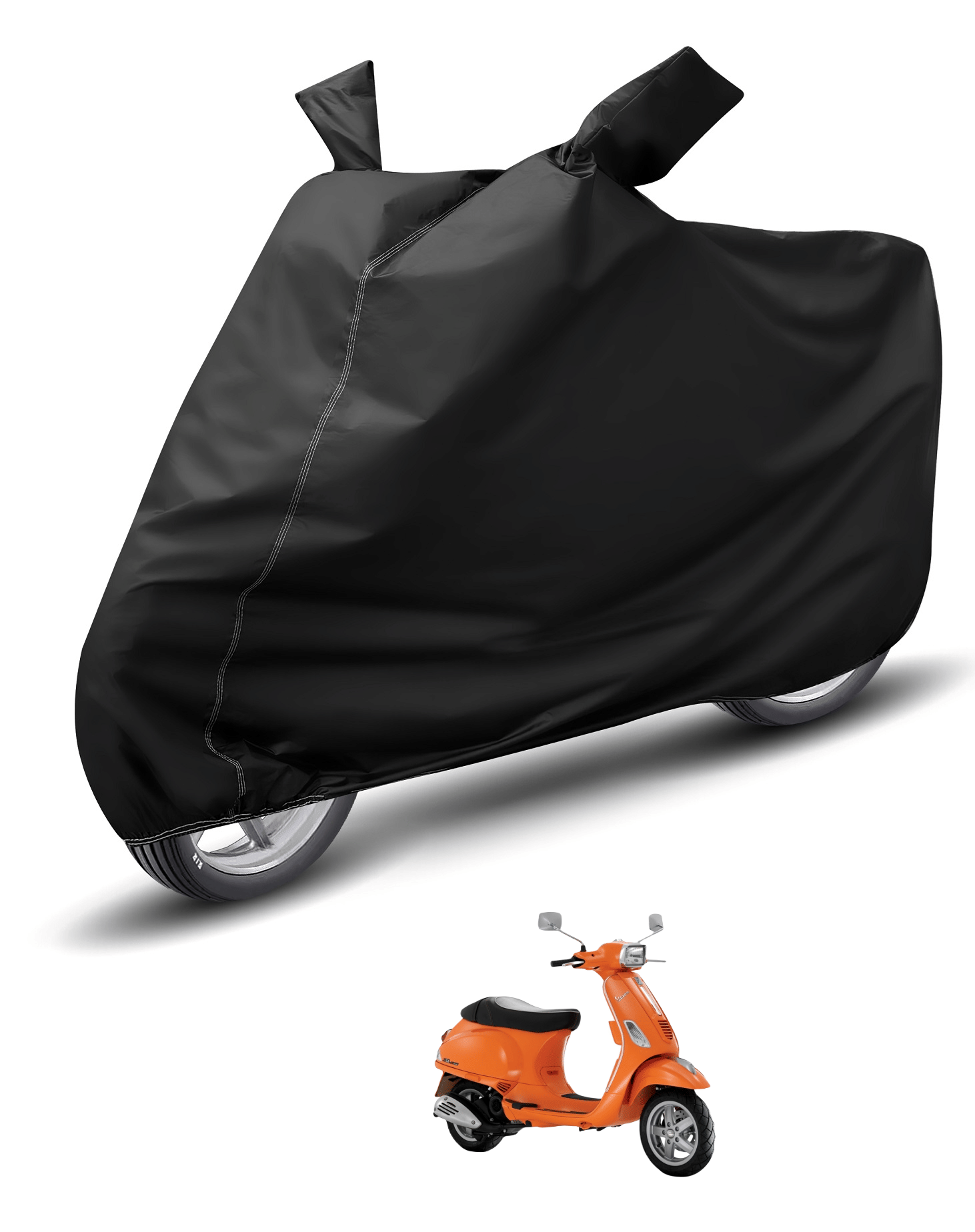 Mockhe Bike Body Cover for Vespa All Bike Models ( Pack of 1 ) , Black Mockhe Bike Body Cover for Vespa All Bike Models ( Pack of 1 ) , Black