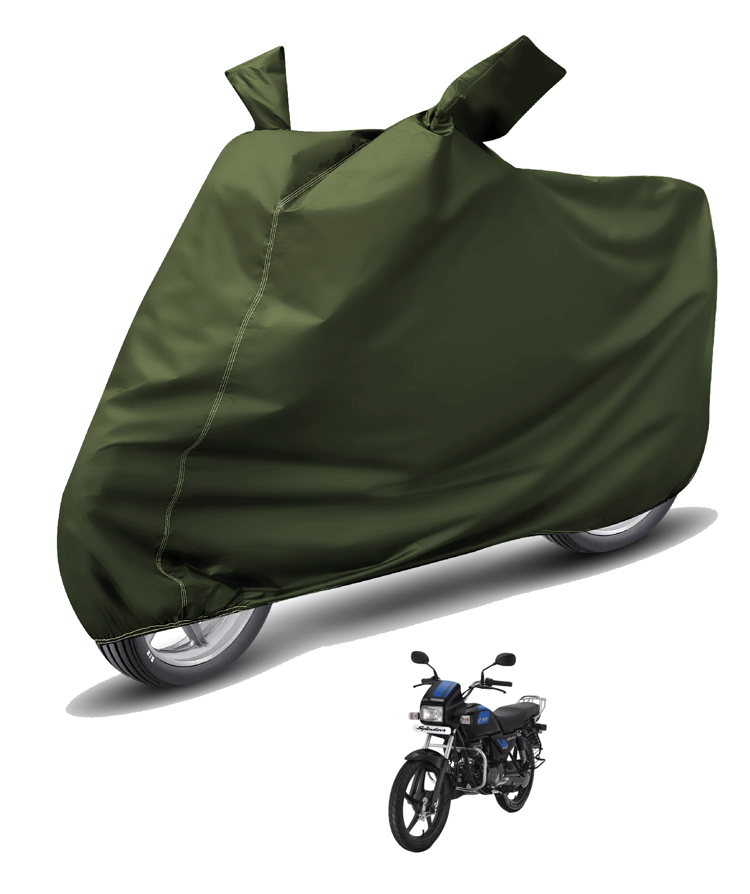     			Mockhe Bike Body Cover for Hero Splendor Plus ( Pack of 1 ) , Green