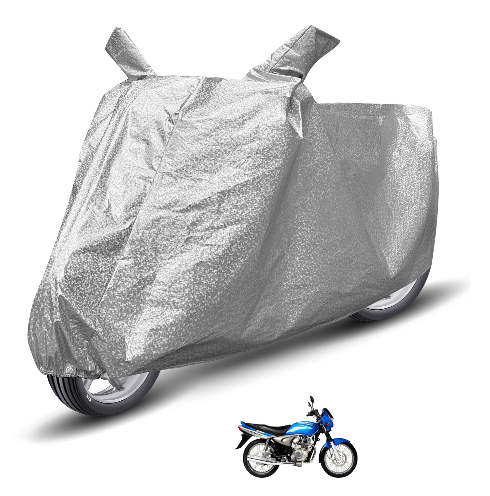 Mockhe Bike Body Cover for Bajaj Wind 125 ( Pack of 1 ) , Silver Mockhe Bike Body Cover for Bajaj Wind 125 ( Pack of 1 ) , Silver