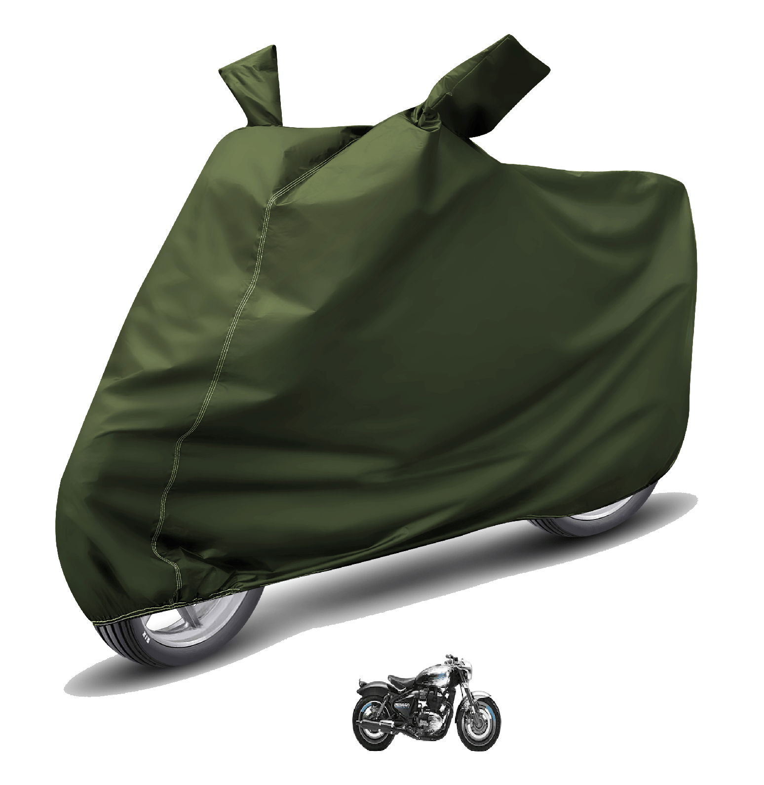 Mockhe Bike Body Cover for Royal Enfield All Bike Models ( Pack of 1 ) , Green Mockhe Bike Body Cover for Royal Enfield All Bike Models ( Pack of 1 ) , Green