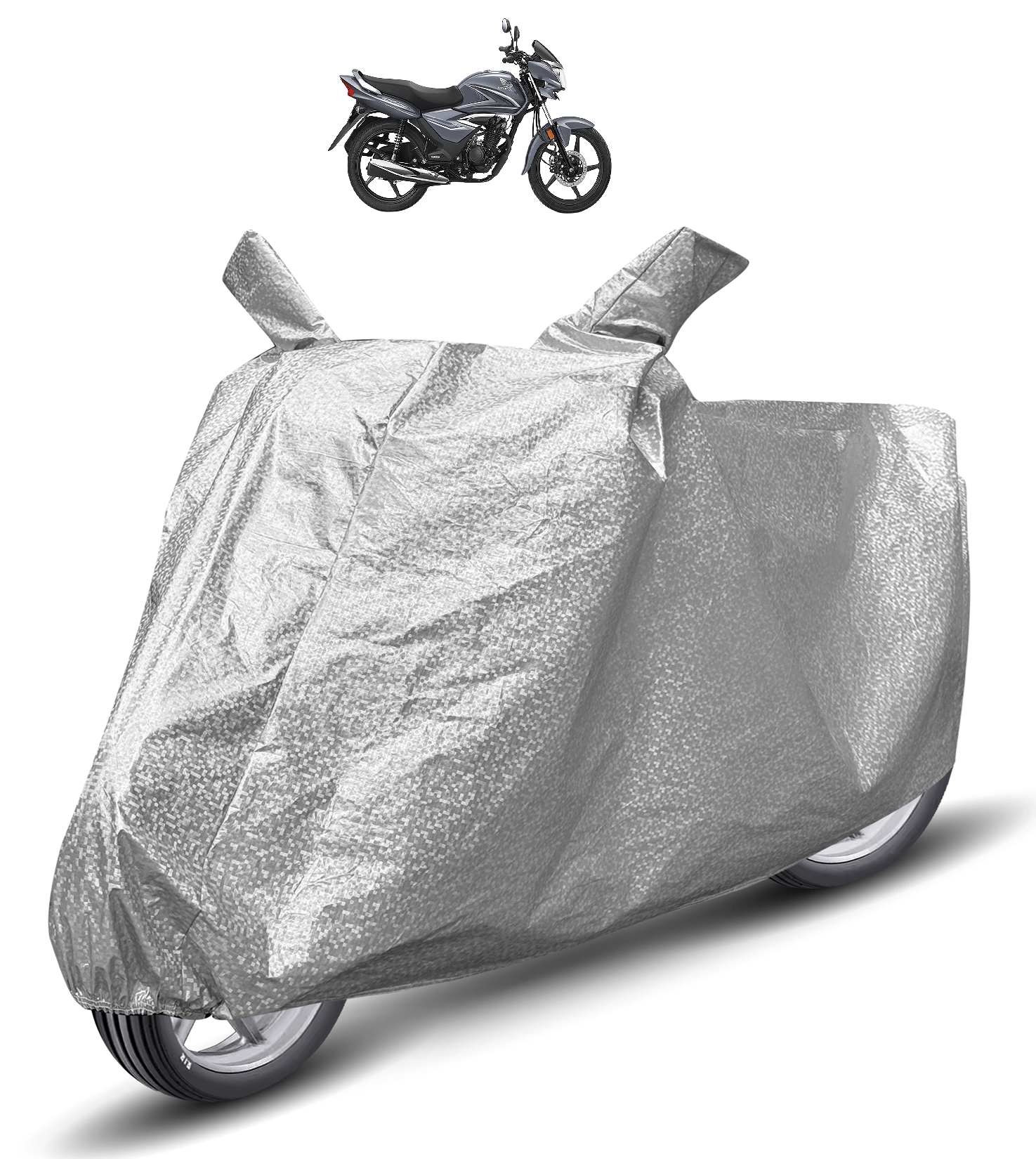 Mockhe Bike Body Cover for Honda shine ( Pack of 1 ) , Silver Mockhe Bike Body Cover for Honda shine ( Pack of 1 ) , Silver