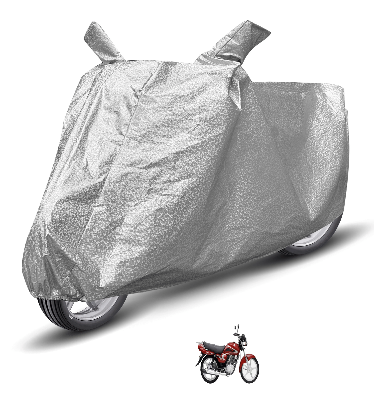 Mockhe Bike Body Cover for Suzuki Heat ( Pack of 1 ) , Silver Mockhe Bike Body Cover for Suzuki Heat ( Pack of 1 ) , Silver