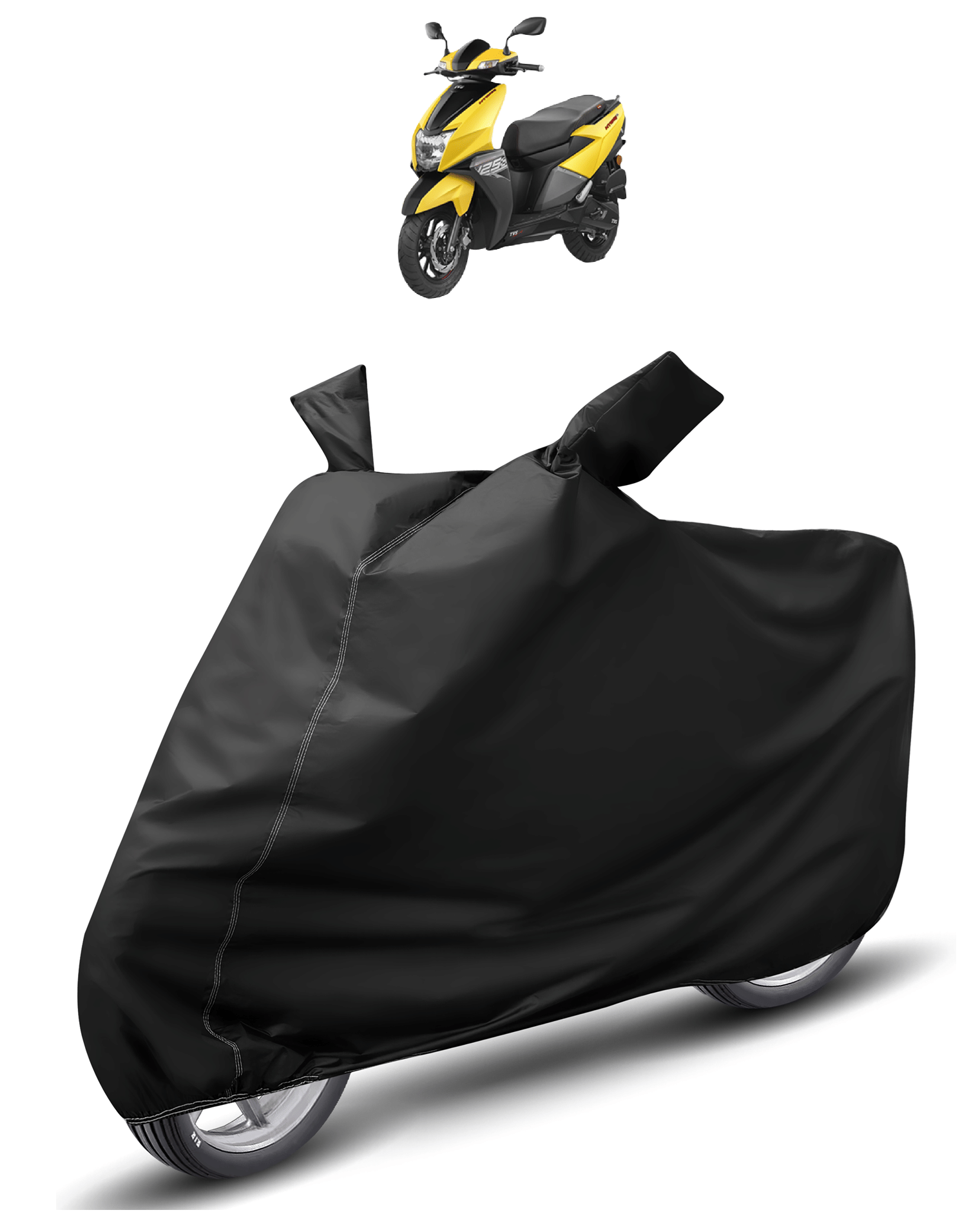 Mockhe Bike Body Cover for TVS Ntorq 125 ( Pack of 1 ) , Black Mockhe Bike Body Cover for TVS Ntorq 125 ( Pack of 1 ) , Black