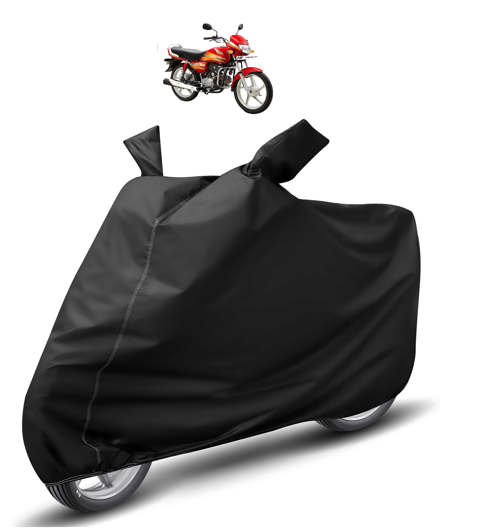     			Mockhe Bike Body Cover for Hero HF Deluxe ( Pack of 1 ) , Black