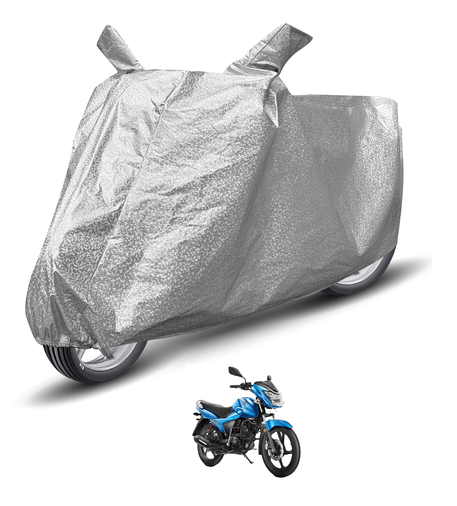 Mockhe Bike Body Cover for TVS Victor Glx ( Pack of 1 ) , Silver     			Mockhe Bike Body Cover for TVS Victor Glx ( Pack of 1 ) , Silver