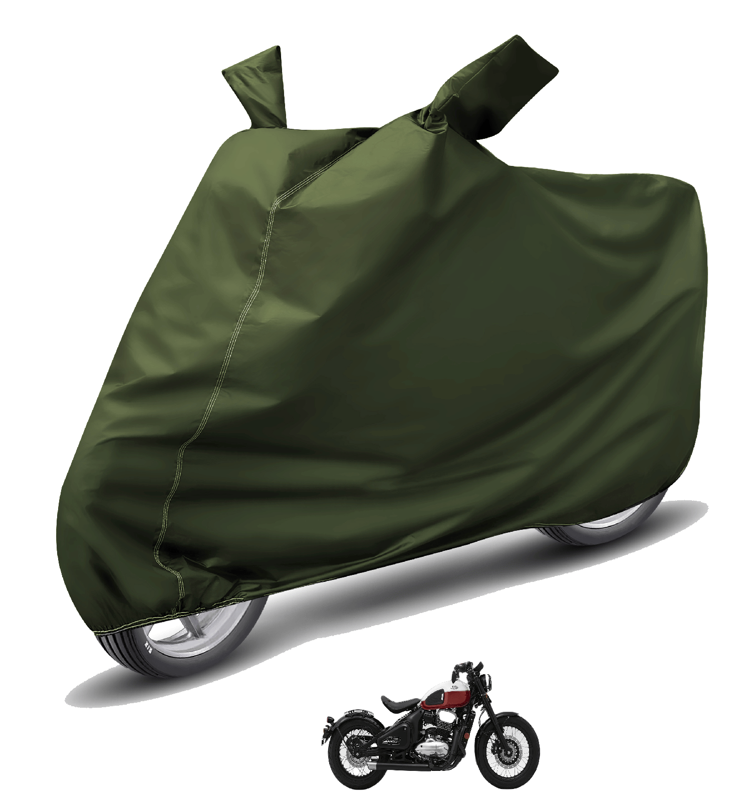 Mockhe Bike Body Cover for Jawa Jawa 42 Bobber ( Pack of 1 ) , Green Mockhe Bike Body Cover for Jawa Jawa 42 Bobber ( Pack of 1 ) , Green