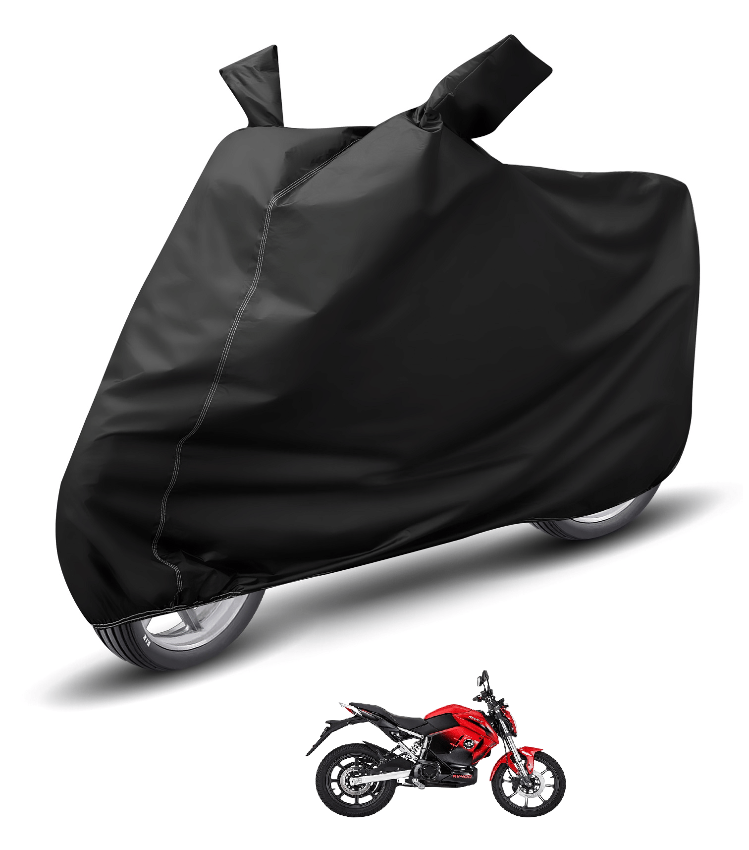 Mockhe Bike Body Cover for Revolt All Bike Models ( Pack of 1 ) , Black Mockhe Bike Body Cover for Revolt All Bike Models ( Pack of 1 ) , Black