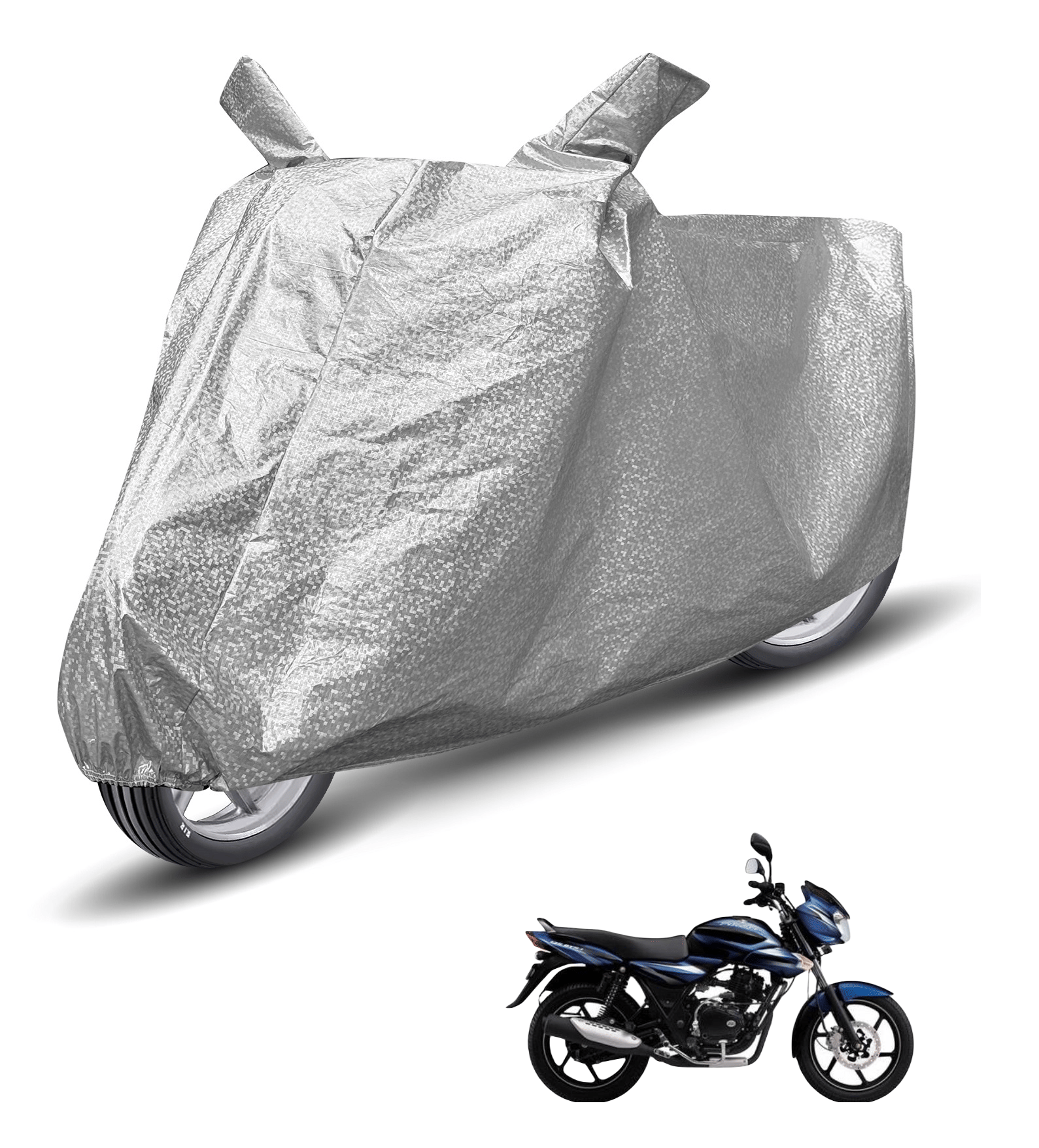 Mockhe Bike Body Cover for Bajaj Discover 135 ( Pack of 1 ) , Silver Mockhe Bike Body Cover for Bajaj Discover 135 ( Pack of 1 ) , Silver
