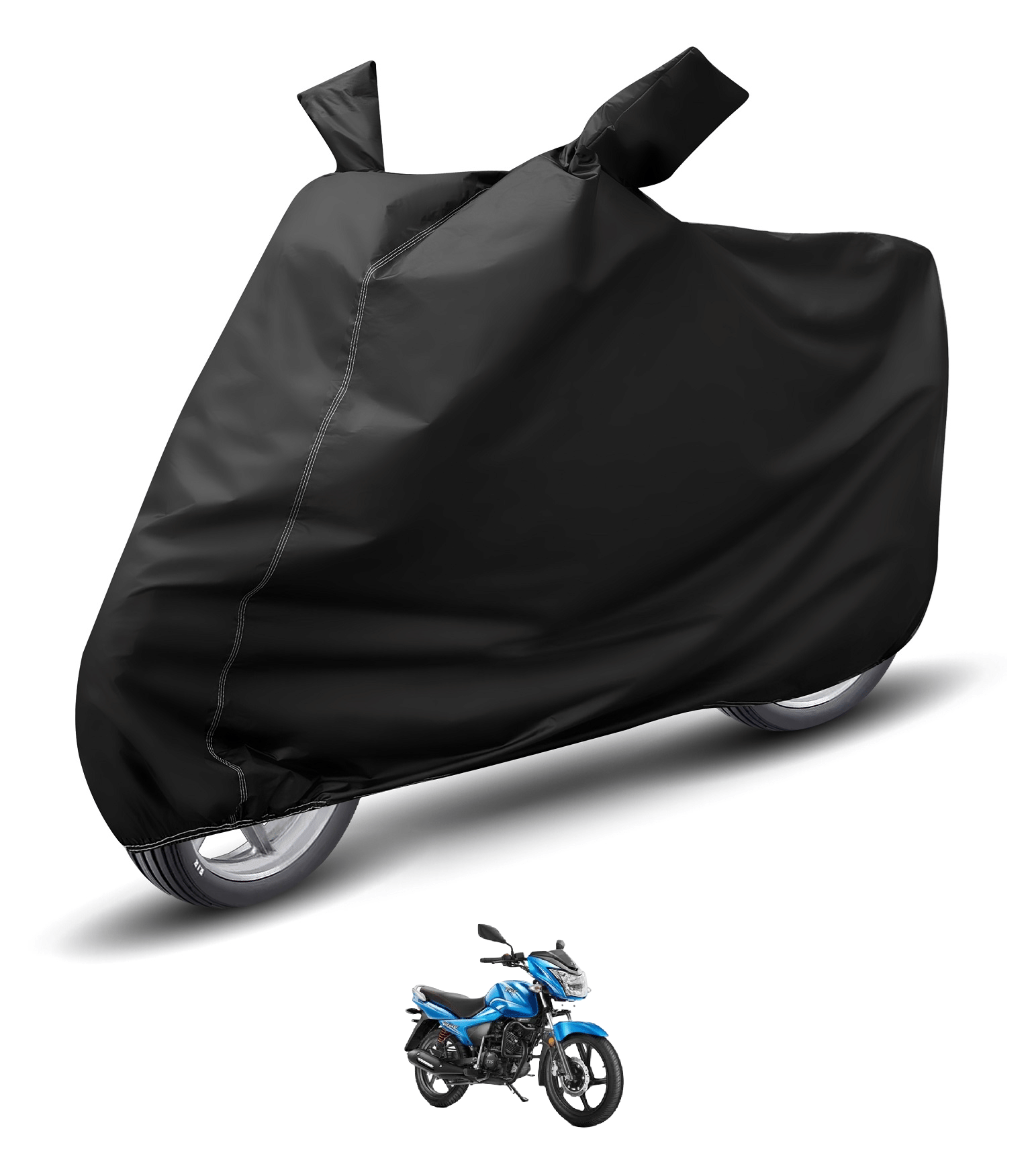     			Mockhe Bike Body Cover for TVS All Bike Models ( Pack of 1 ) , Black