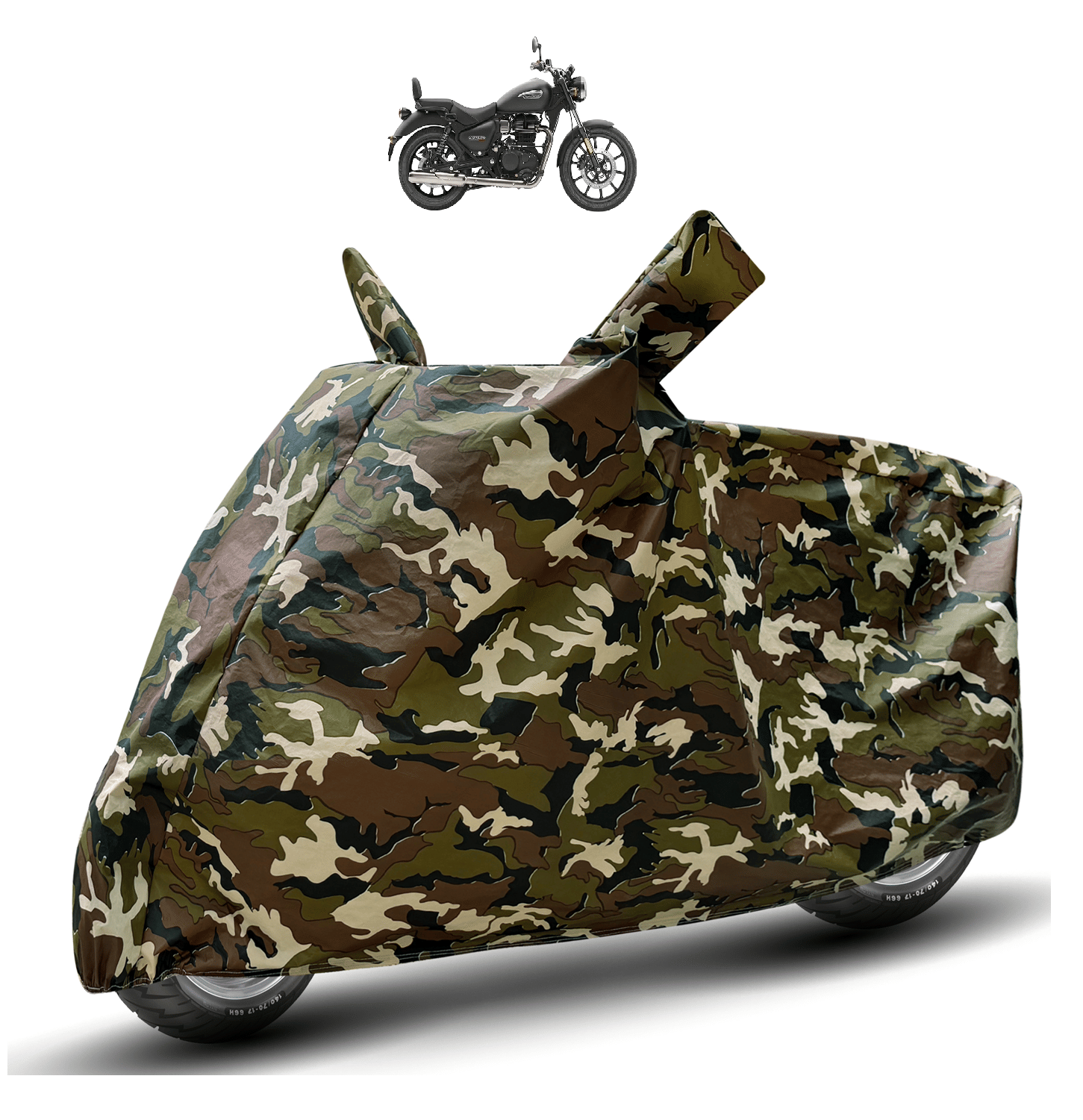 Mockhe Bike Body Cover for Royal Enfield Meteor 350 ( Pack of 1 ) , Camouflage     			Mockhe Bike Body Cover for Royal Enfield Meteor 350 ( Pack of 1 ) , Camouflage