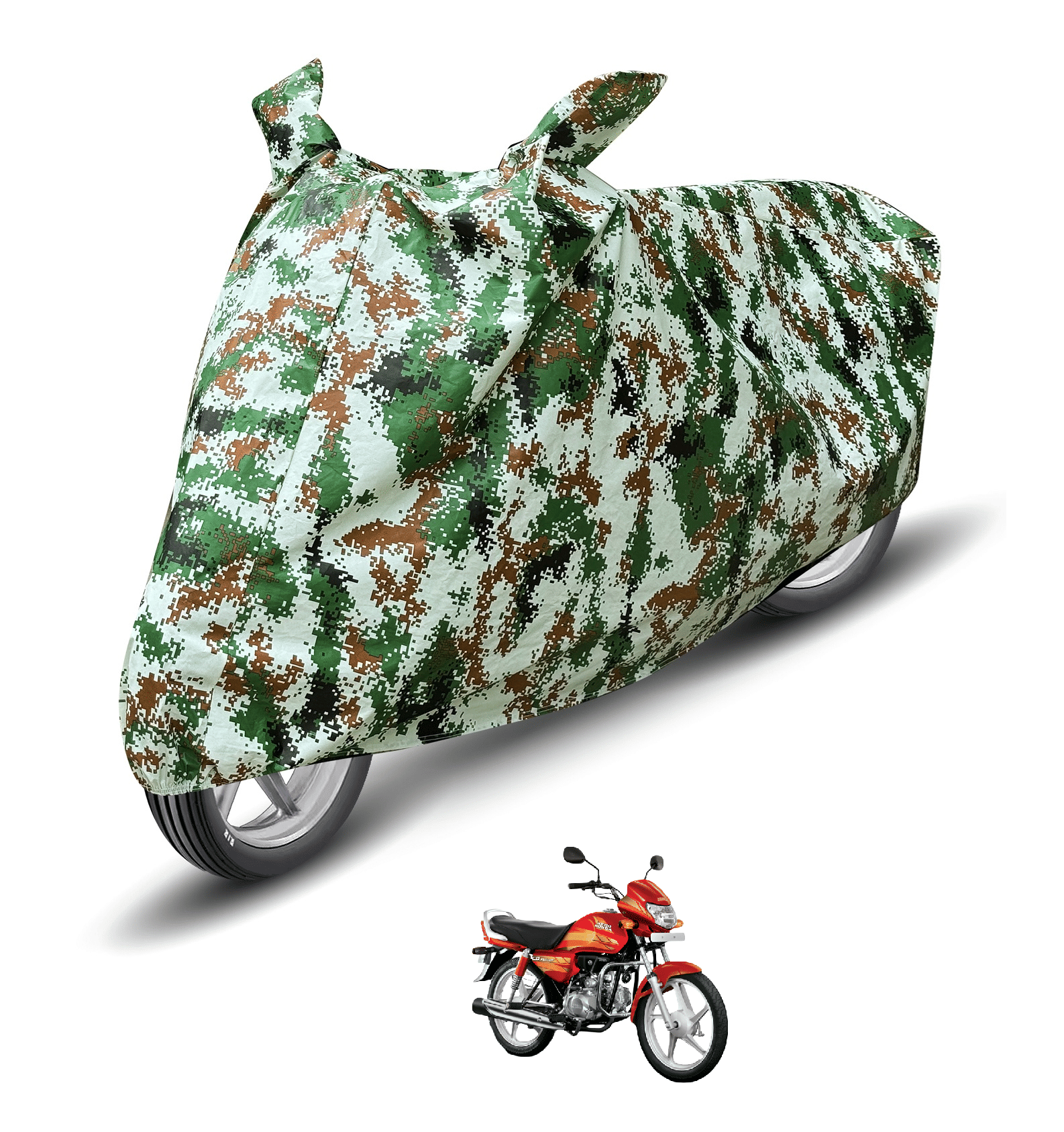     			Mockhe Bike Body Cover for Hero Cd Deluxe ( Pack of 1 ) , Olive