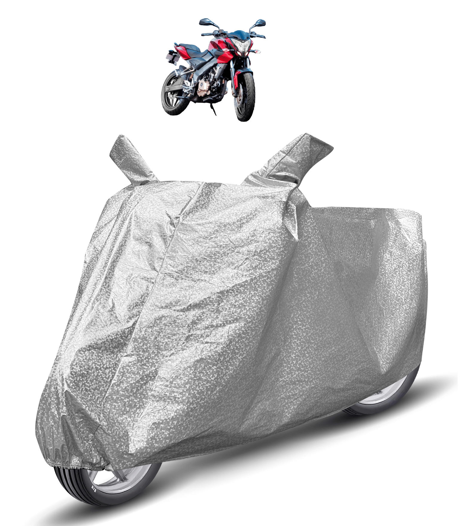 Mockhe Bike Body Cover for Bajaj Pulsar 200 ( Pack of 1 ) , Silver Mockhe Bike Body Cover for Bajaj Pulsar 200 ( Pack of 1 ) , Silver