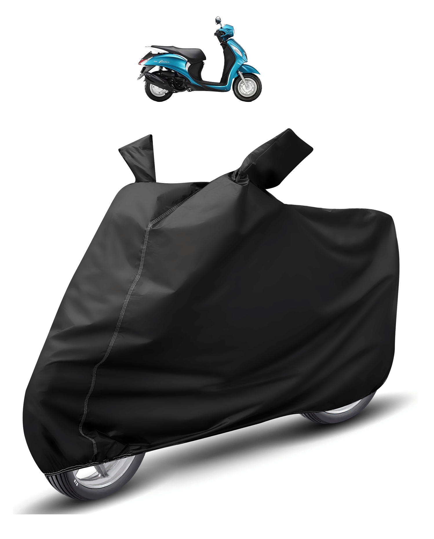     			Mockhe Bike Body Cover for Yamaha Fascino ( Pack of 1 ) , Black