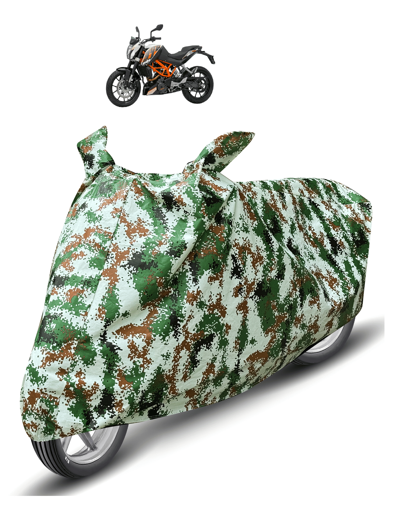 Mockhe Bike Body Cover for KTM 390 Duke ( Pack of 1 ) , Olive Mockhe Bike Body Cover for KTM 390 Duke ( Pack of 1 ) , Olive