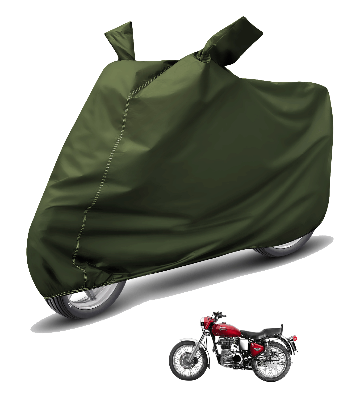 Mockhe Bike Body Cover for Royal Enfield All Bike Models ( Pack of 1 ) , Green Mockhe Bike Body Cover for Royal Enfield All Bike Models ( Pack of 1 ) , Green