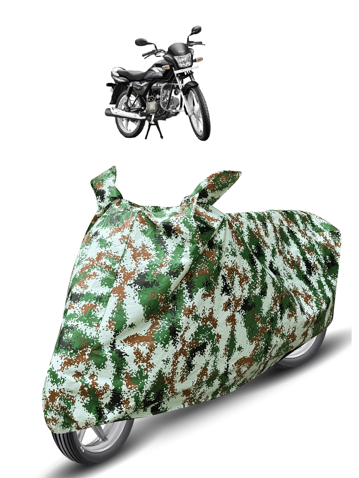     			Mockhe Bike Body Cover for Hero Splendor PRO ( Pack of 1 ) , Olive