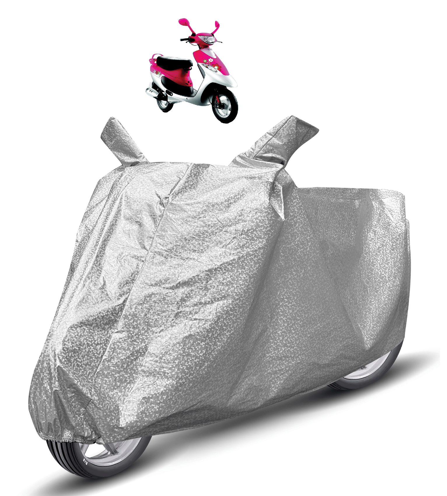 Mockhe Bike Body Cover for TVS Scooty Pep Plus ( Pack of 1 ) , Silver Mockhe Bike Body Cover for TVS Scooty Pep Plus ( Pack of 1 ) , Silver