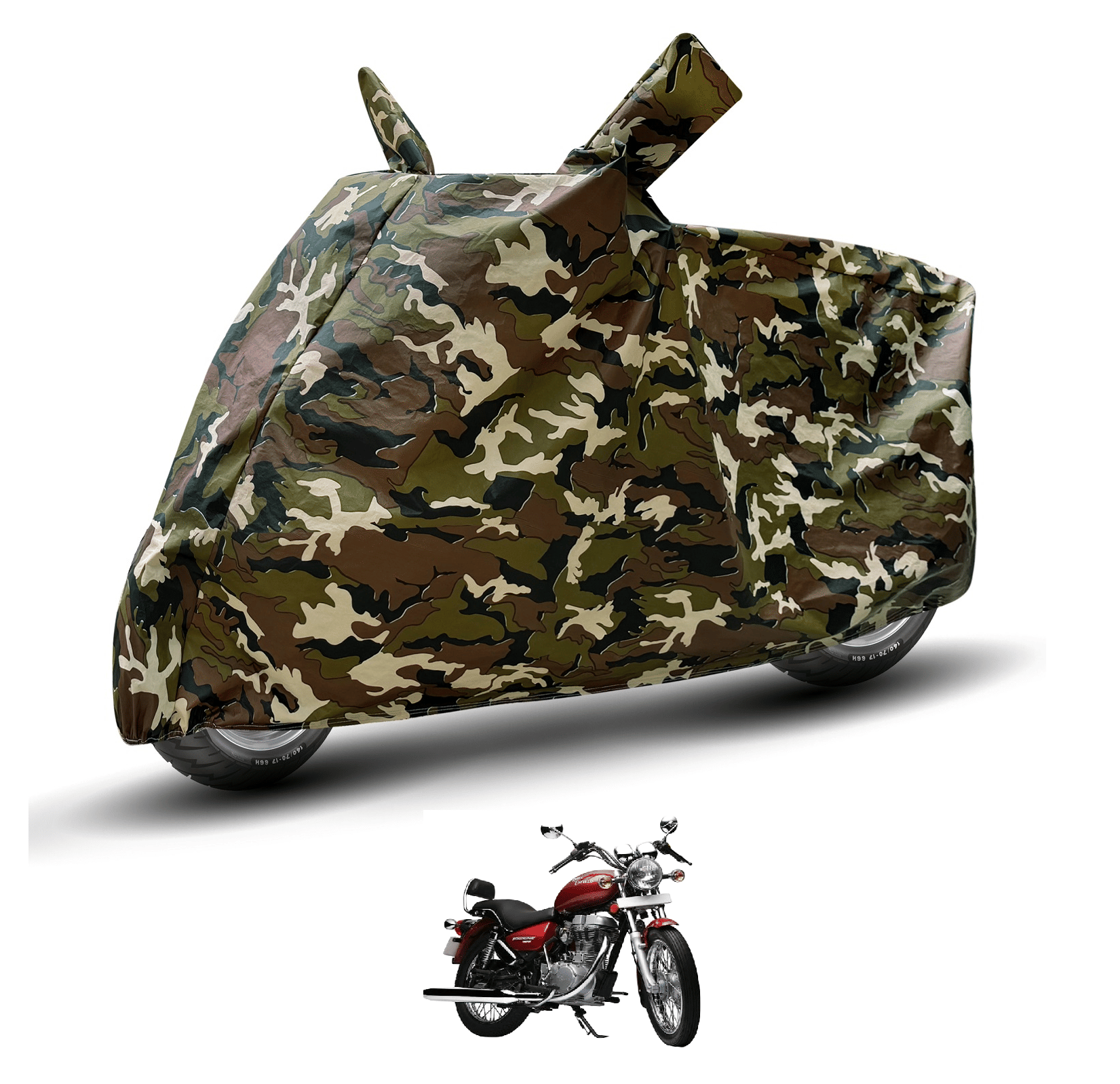 Mockhe Bike Body Cover for Royal Enfield Thunderbird 500 ( Pack of 1 ) , Camouflage     			Mockhe Bike Body Cover for Royal Enfield Thunderbird 500 ( Pack of 1 ) , Camouflage