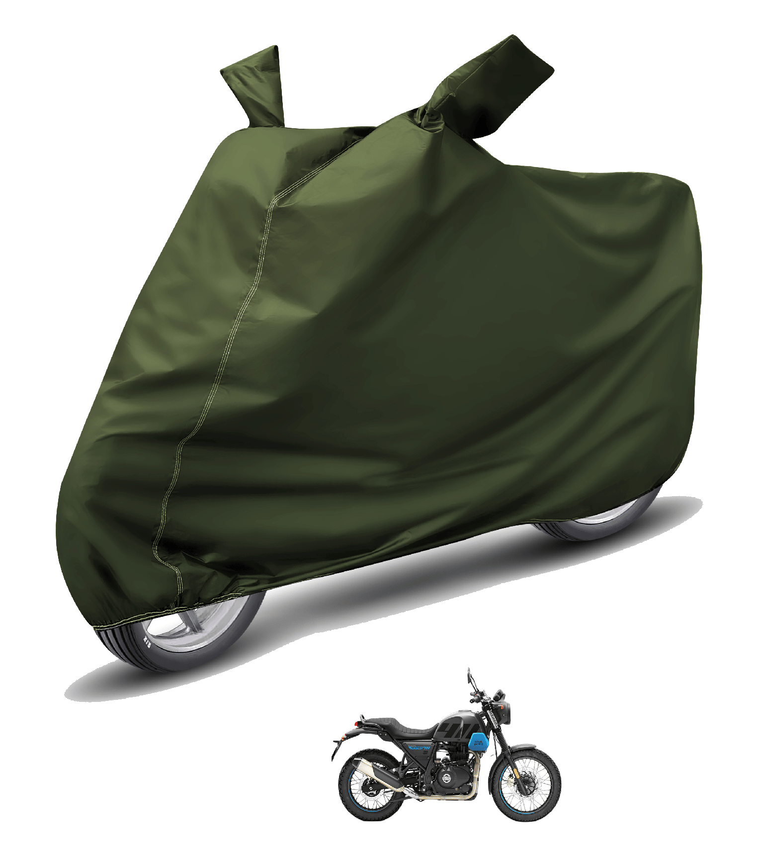 Mockhe Bike Body Cover for Royal Enfield All Bike Models ( Pack of 1 ) , Green Mockhe Bike Body Cover for Royal Enfield All Bike Models ( Pack of 1 ) , Green