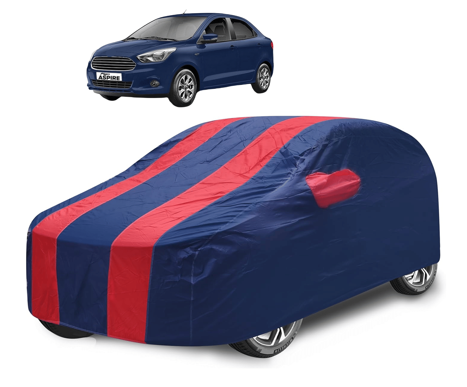     			Mockhe Car Body Cover for Ford All Car Models With Mirror Pocket ( Pack of 1 ) , Red