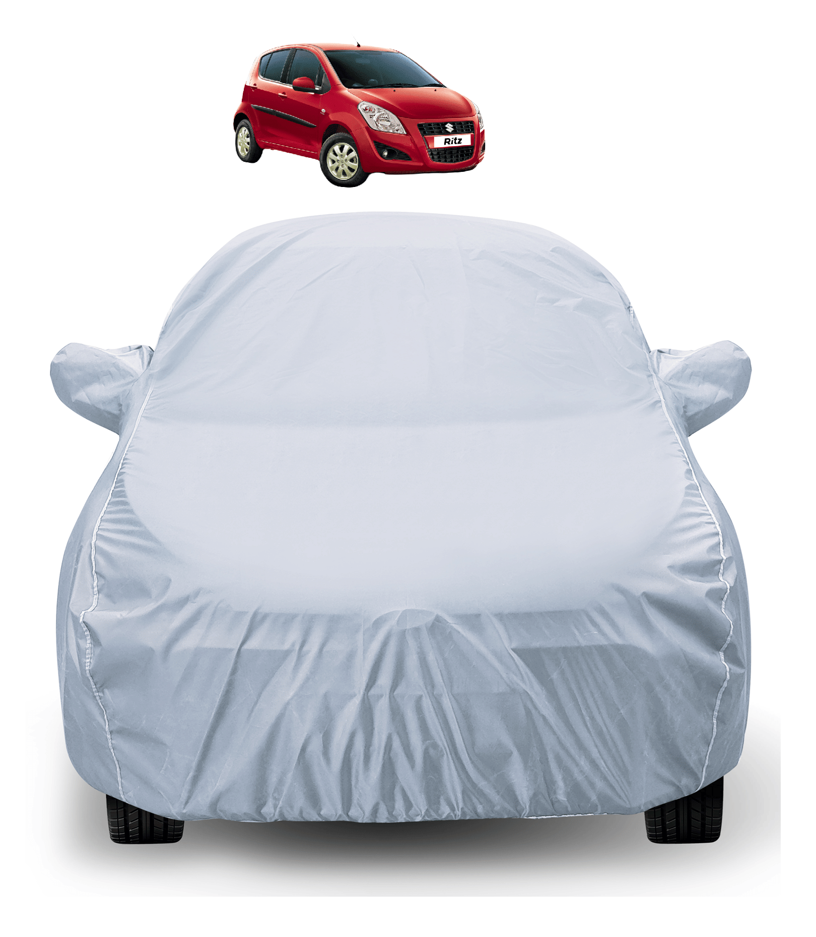     			Mockhe Car Body Cover for Maruti Suzuki All Car Models With Mirror Pocket ( Pack of 1 ) , Silver