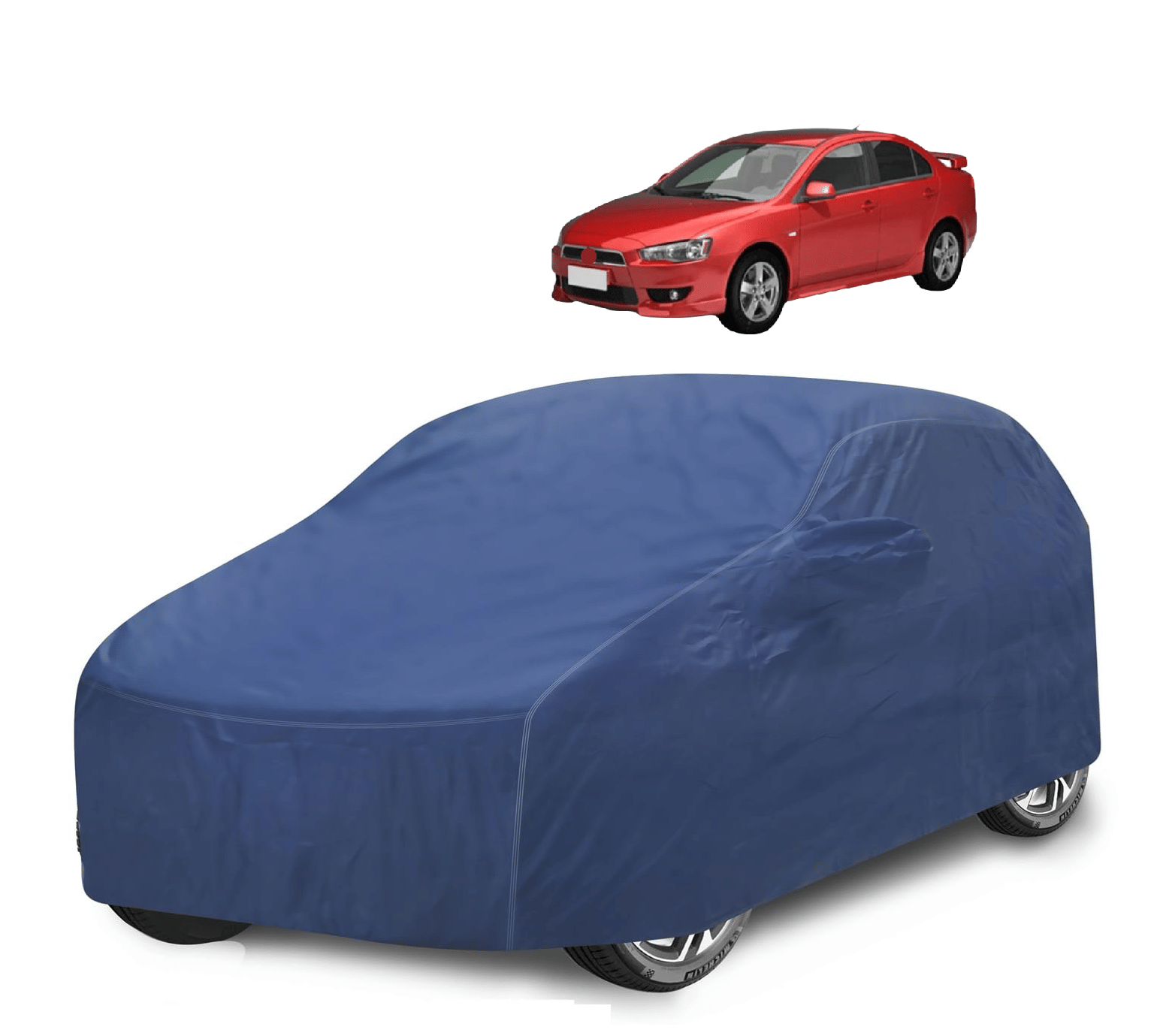     			Mockhe Car Body Cover for Mitsubishi All Car Models With Mirror Pocket ( Pack of 1 ) , Blue