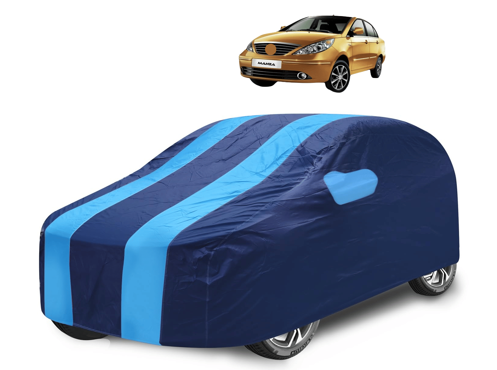     			Mockhe Car Body Cover for Tata All Car Models With Mirror Pocket ( Pack of 1 ) , Blue