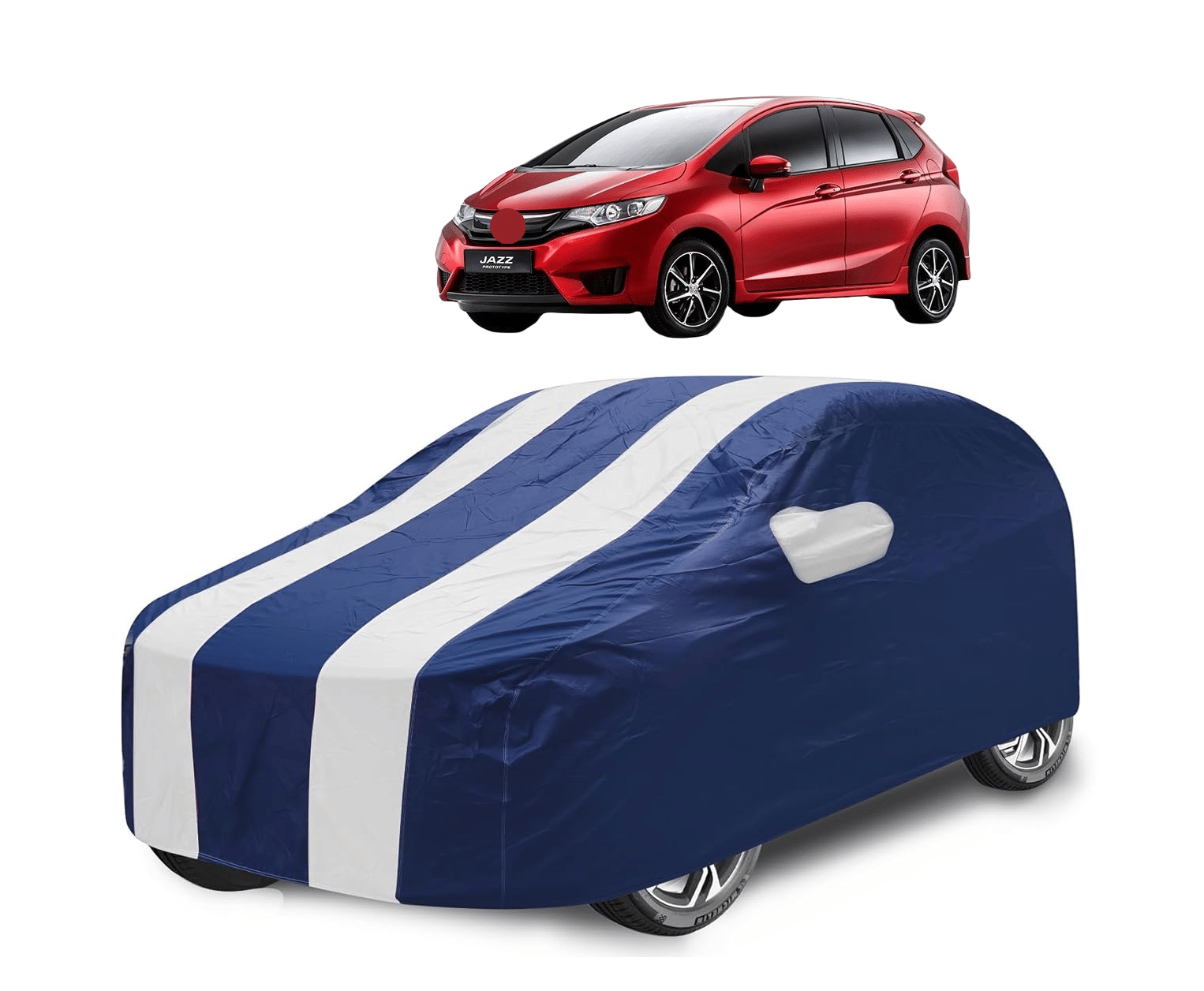     			Mockhe Car Body Cover for Honda All Car Models With Mirror Pocket ( Pack of 1 ) , White