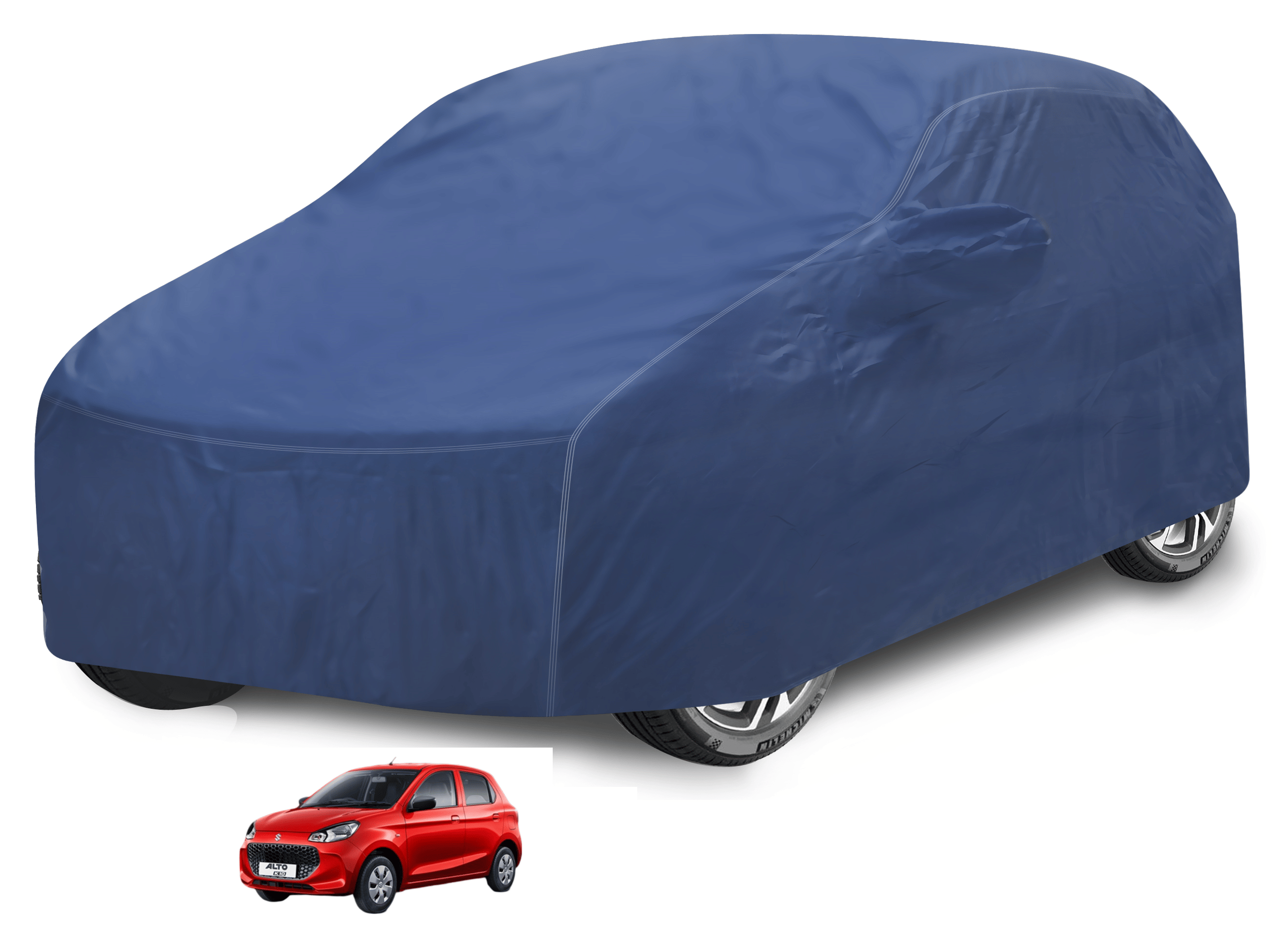     			Mockhe Car Body Cover for Maruti Suzuki All Car Models With Mirror Pocket ( Pack of 1 ) , Blue