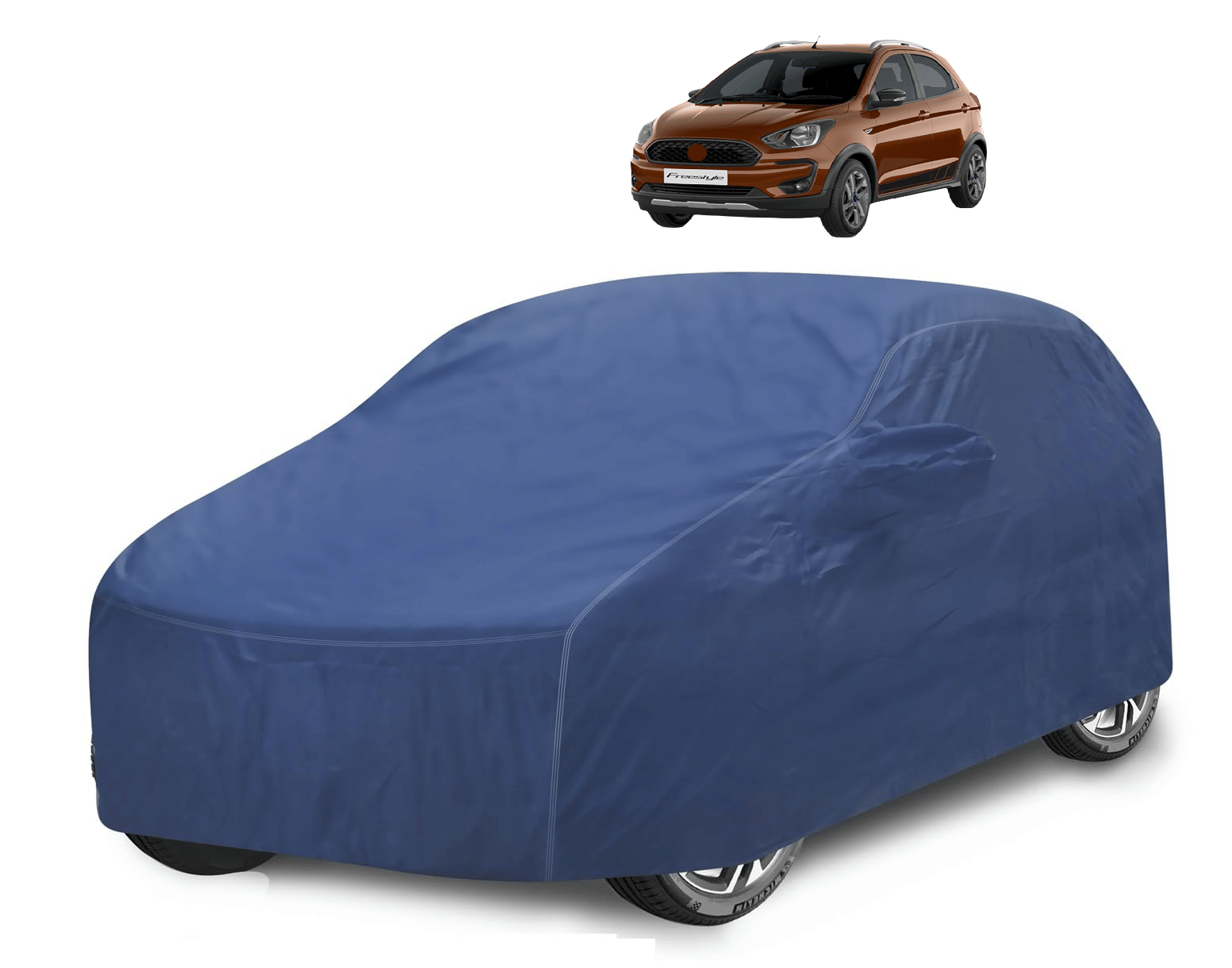     			Mockhe Car Body Cover for Ford All Car Models With Mirror Pocket ( Pack of 1 ) , Blue