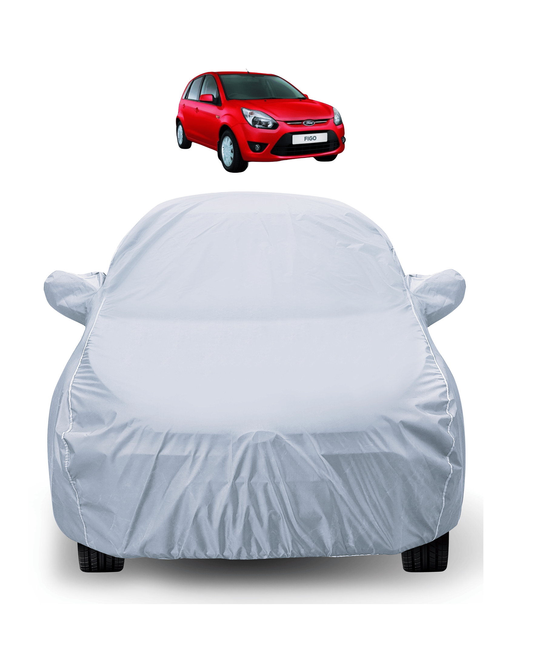     			Mockhe Car Body Cover for Ford All Car Models With Mirror Pocket ( Pack of 1 ) , Silver