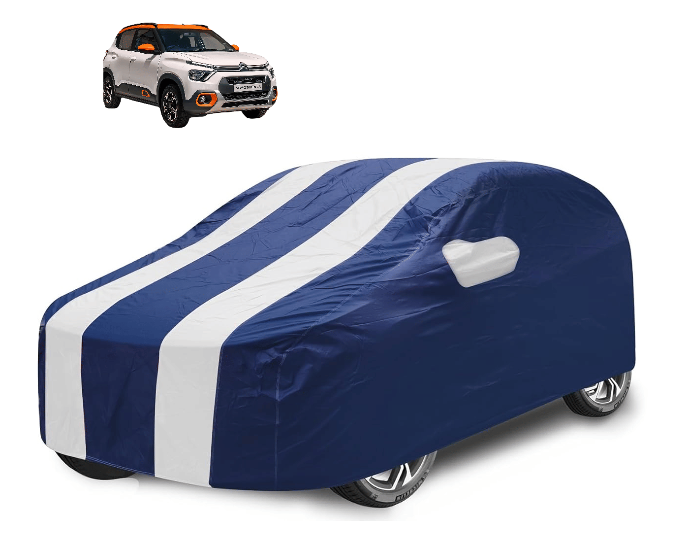     			Mockhe Car Body Cover for Premier All Car Models With Mirror Pocket ( Pack of 1 ) , White