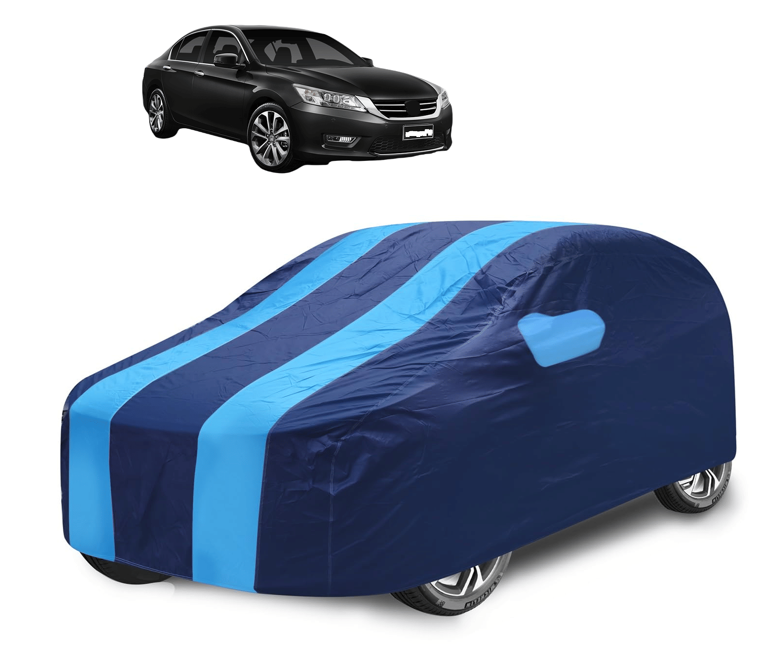     			Mockhe Car Body Cover for Honda All Car Models With Mirror Pocket ( Pack of 1 ) , Blue