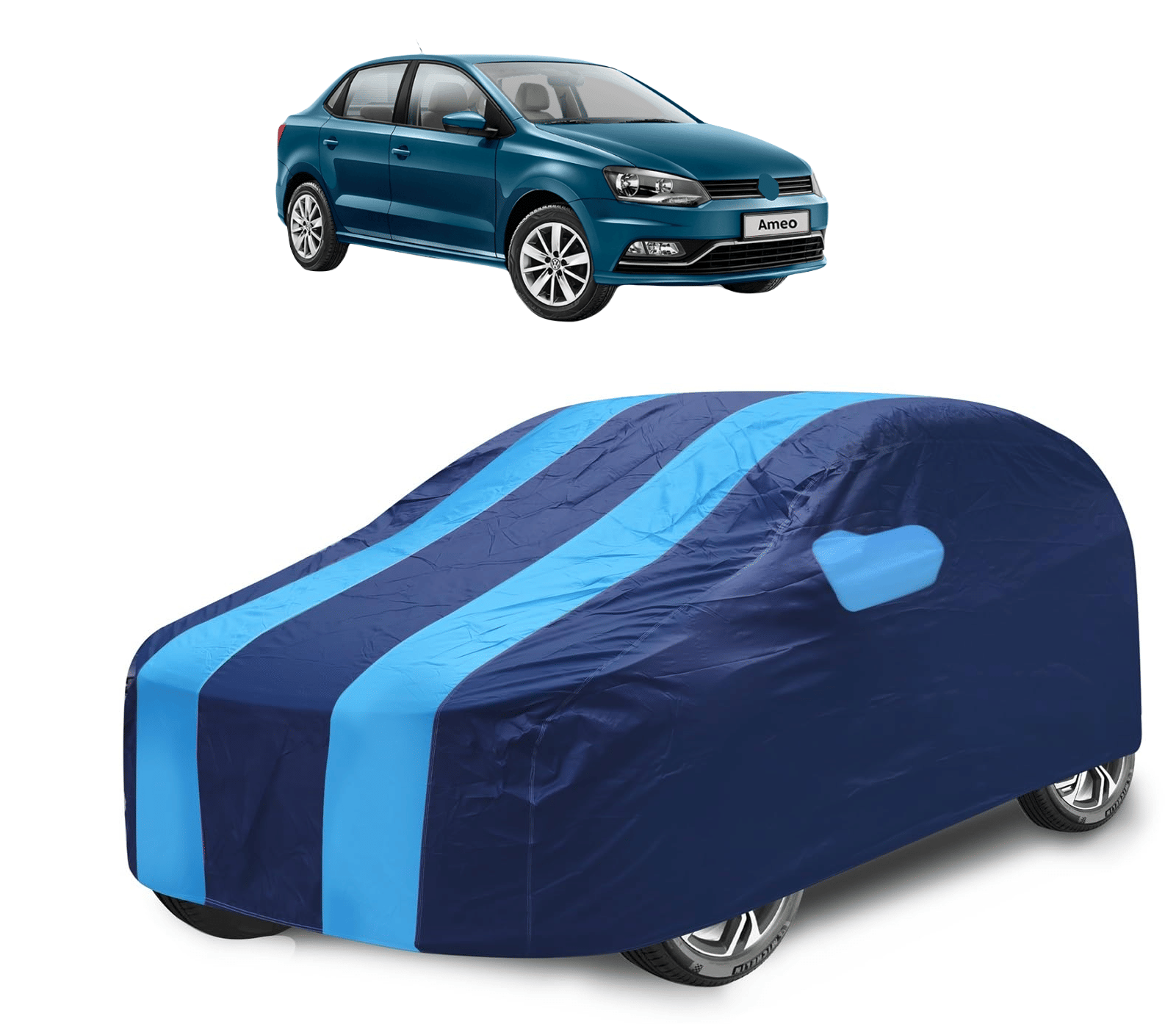     			Mockhe Car Body Cover for Volkswagen All Car Models With Mirror Pocket ( Pack of 1 ) , Blue
