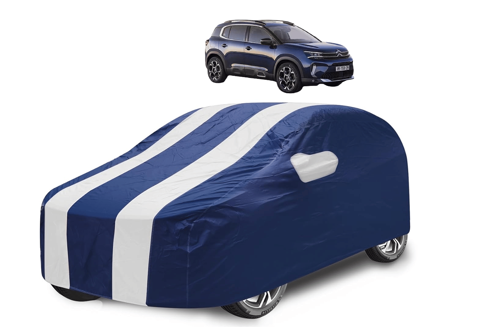     			Mockhe Car Body Cover for Premier All Car Models With Mirror Pocket ( Pack of 1 ) , White