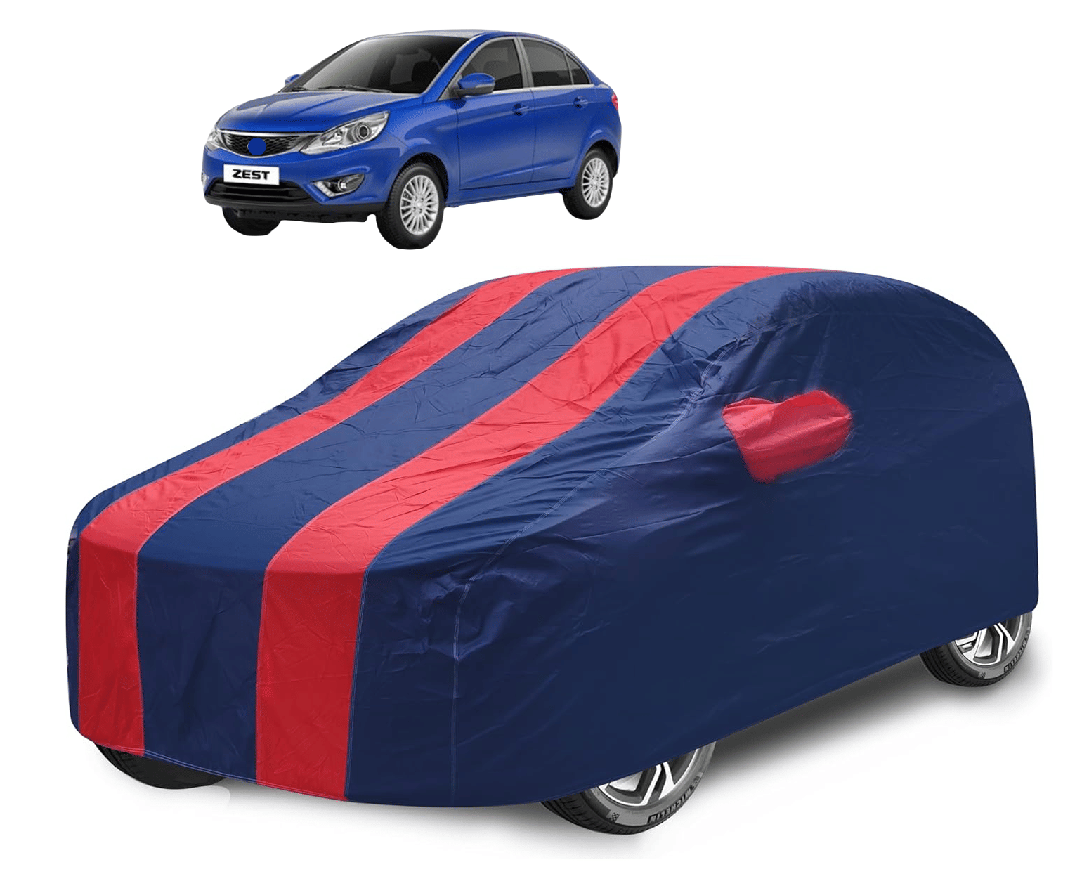     			Mockhe Car Body Cover for Tata All Car Models With Mirror Pocket ( Pack of 1 ) , Red