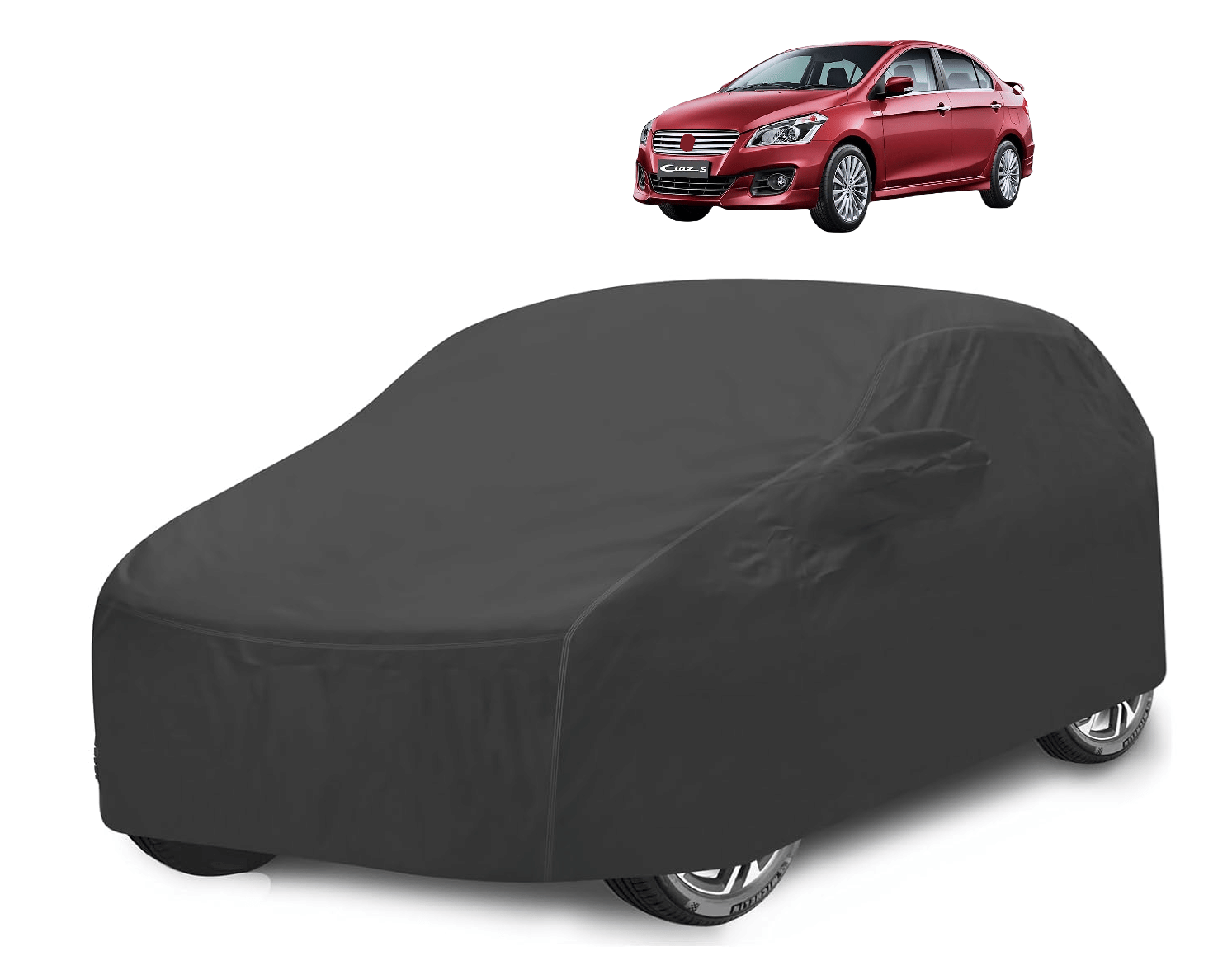     			Mockhe Car Body Cover for Maruti Suzuki All Car Models With Mirror Pocket ( Pack of 1 ) , Grey