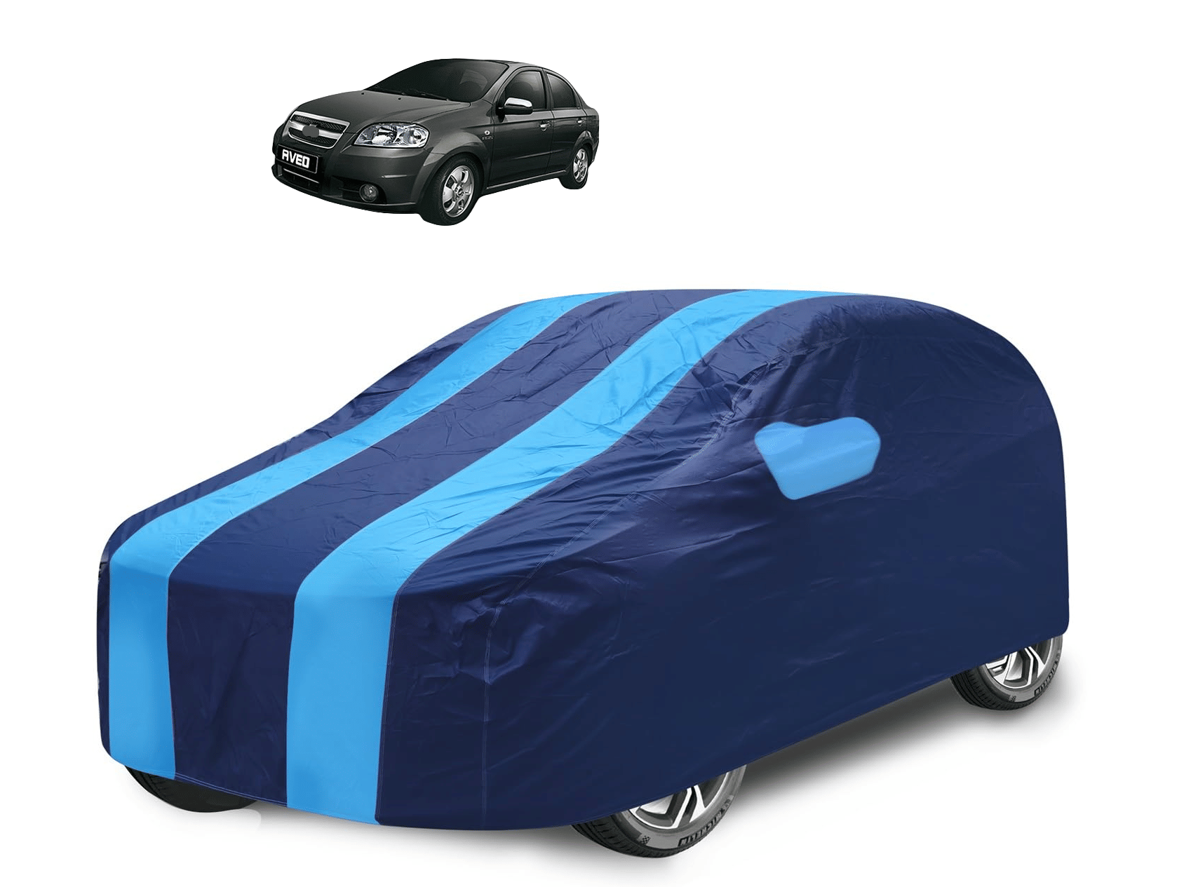     			Mockhe Car Body Cover for Chevrolet All Car Models With Mirror Pocket ( Pack of 1 ) , Blue