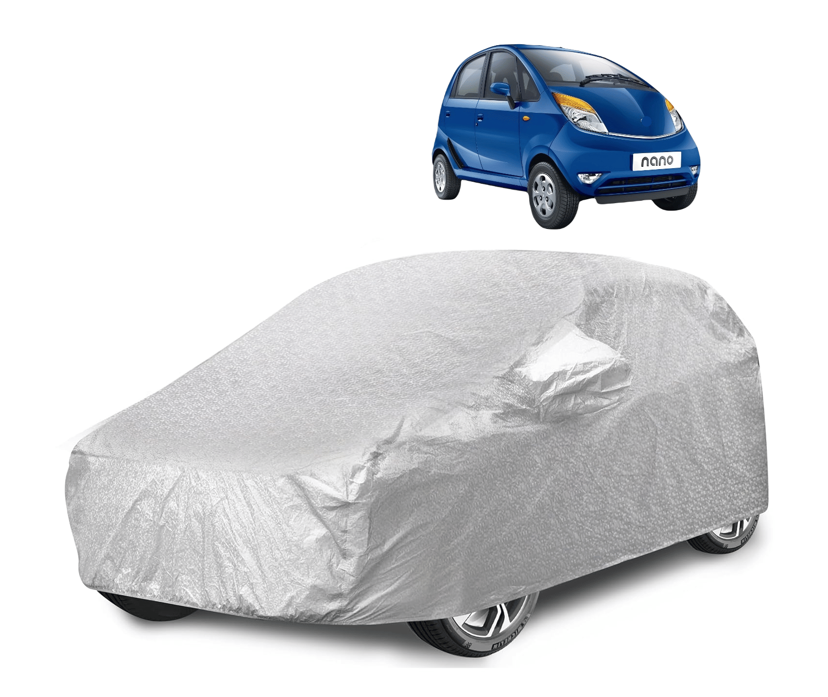     			Mockhe Car Body Cover for Tata All Car Models With Mirror Pocket ( Pack of 1 ) , Silver
