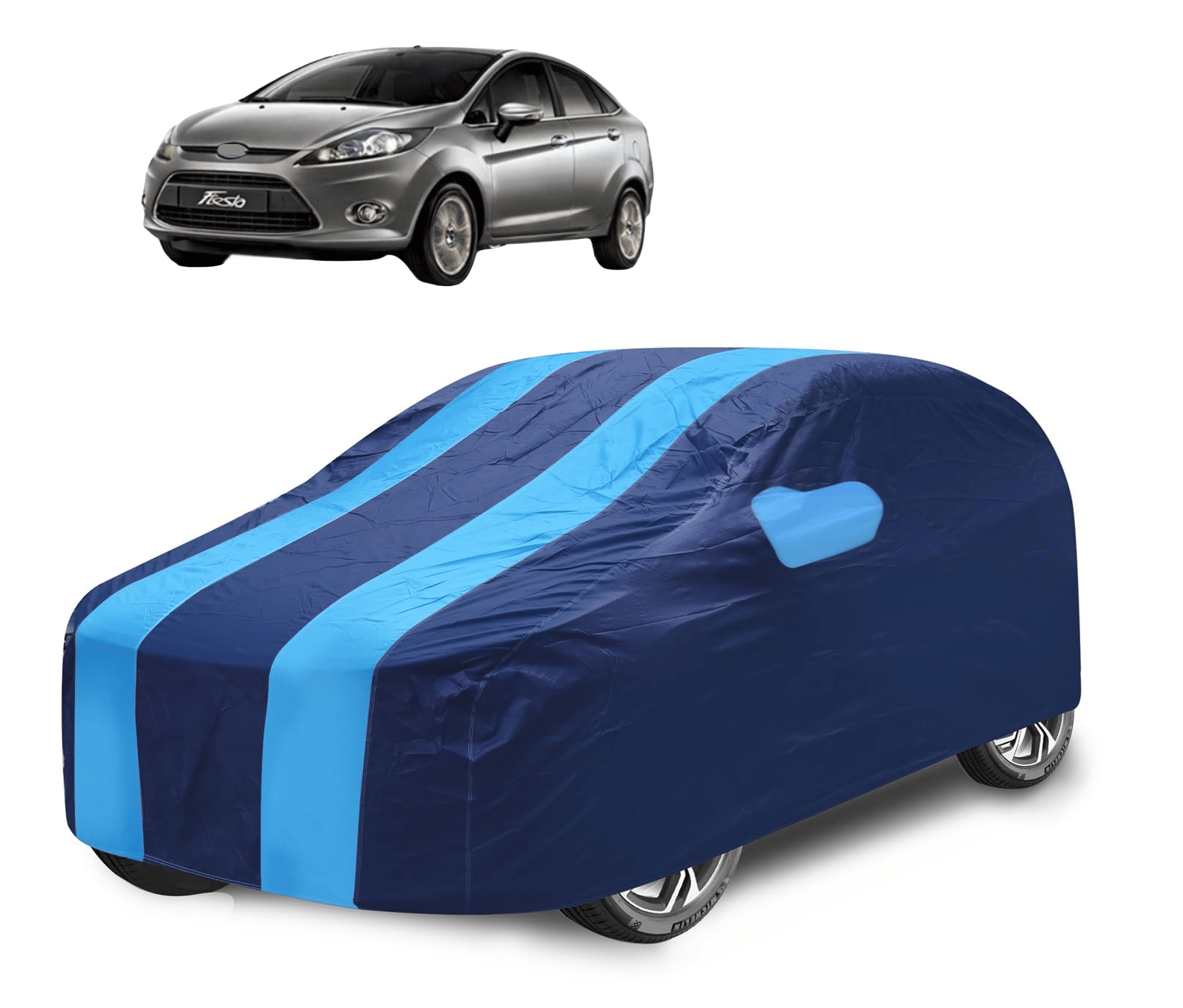     			Mockhe Car Body Cover for Ford All Car Models With Mirror Pocket ( Pack of 1 ) , Blue