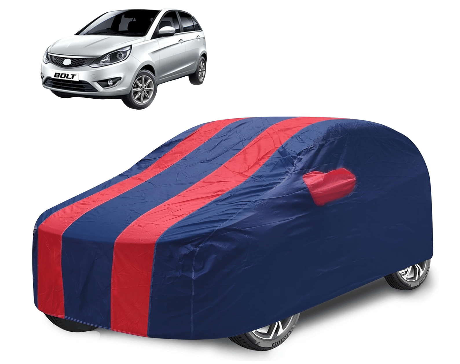     			Mockhe Car Body Cover for Tata All Car Models With Mirror Pocket ( Pack of 1 ) , Red