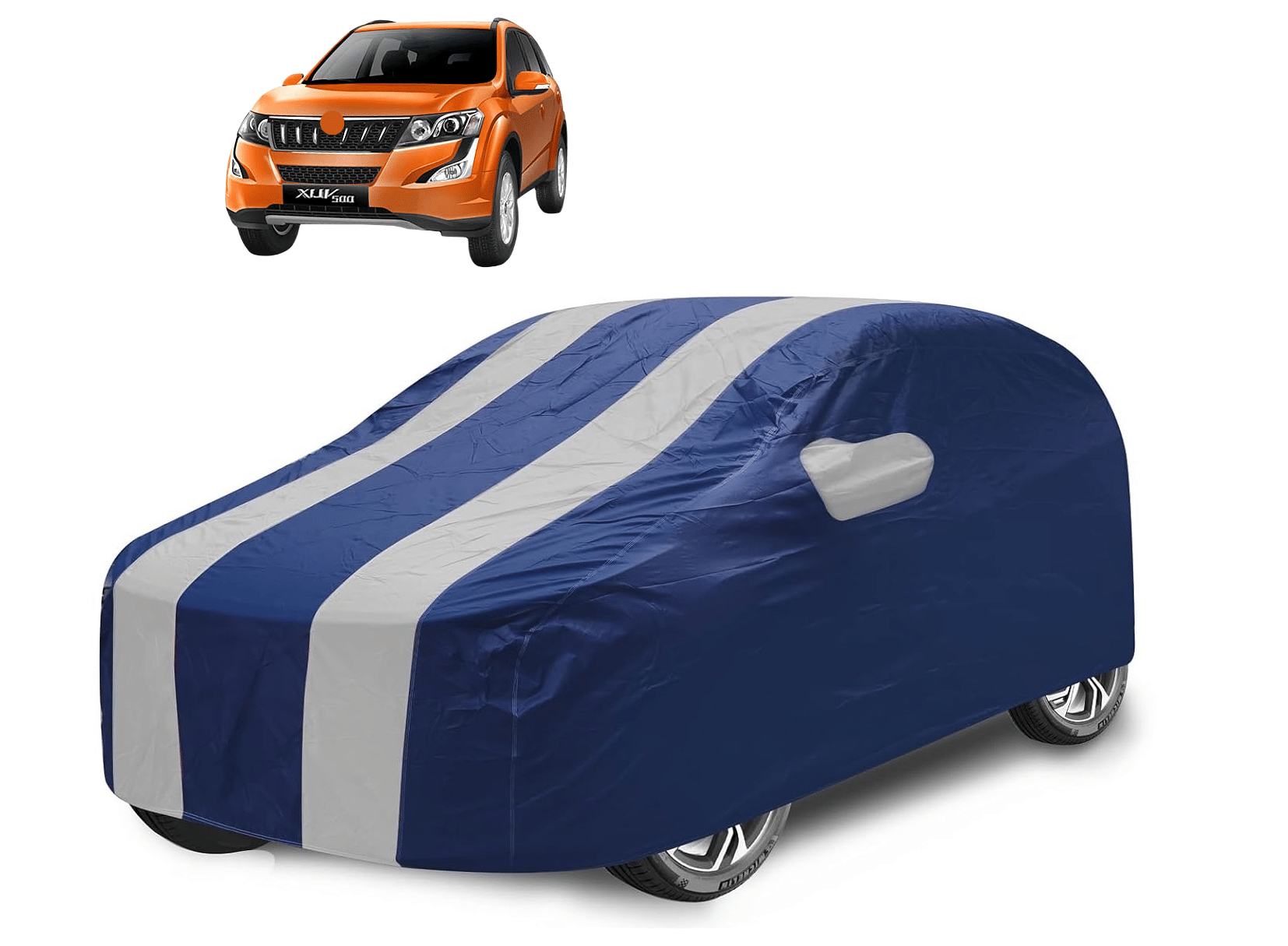     			Mockhe Car Body Cover for Mahindra All Car Models With Mirror Pocket ( Pack of 1 ) , Silver