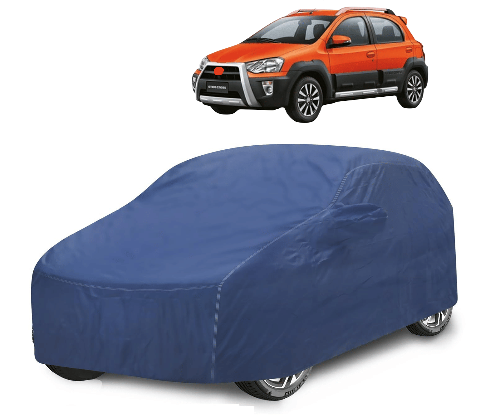     			Mockhe Car Body Cover for Toyota All Car Models With Mirror Pocket ( Pack of 1 ) , Blue