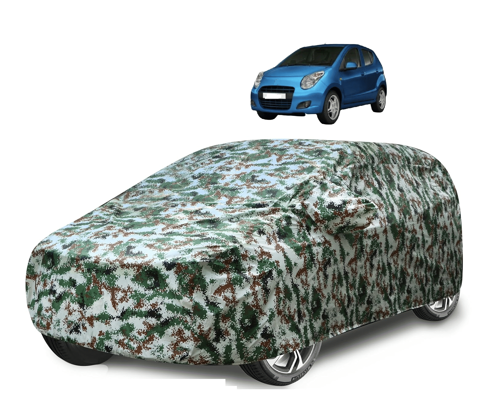     			Mockhe Car Body Cover for Maruti Suzuki All Car Models With Mirror Pocket ( Pack of 1 ) , Green