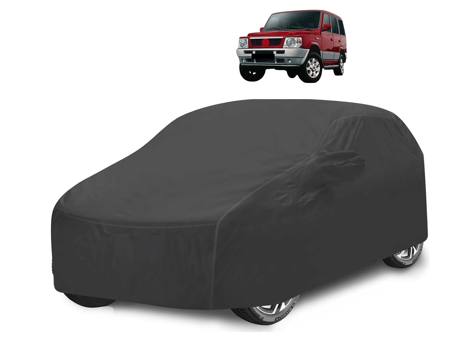 Mockhe Car Body Cover for Tata All Car Models With Mirror Pocket ( Pack of 1 ) , Grey     			Mockhe Car Body Cover for Tata All Car Models With Mirror Pocket ( Pack of 1 ) , Grey